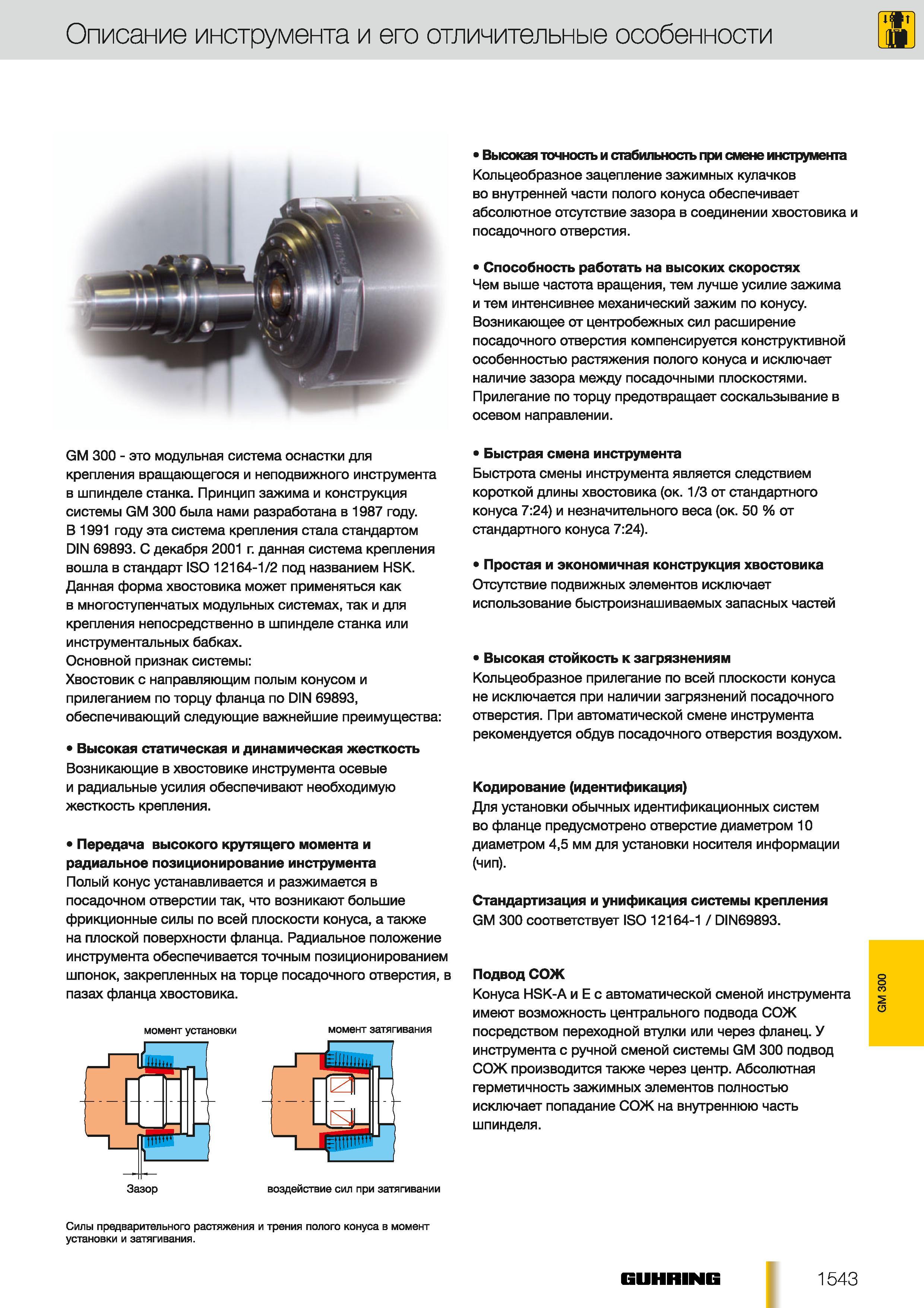 1514 Отличительные особенности и описание вспомогательного станочного инструмента Guhring Высокая точность и стабильность при смене инструмента Кольцеобраз Каталог GUHRING 2012 Осевой режущий инструмент и станочная инструментальная оснастка Стр. 1543