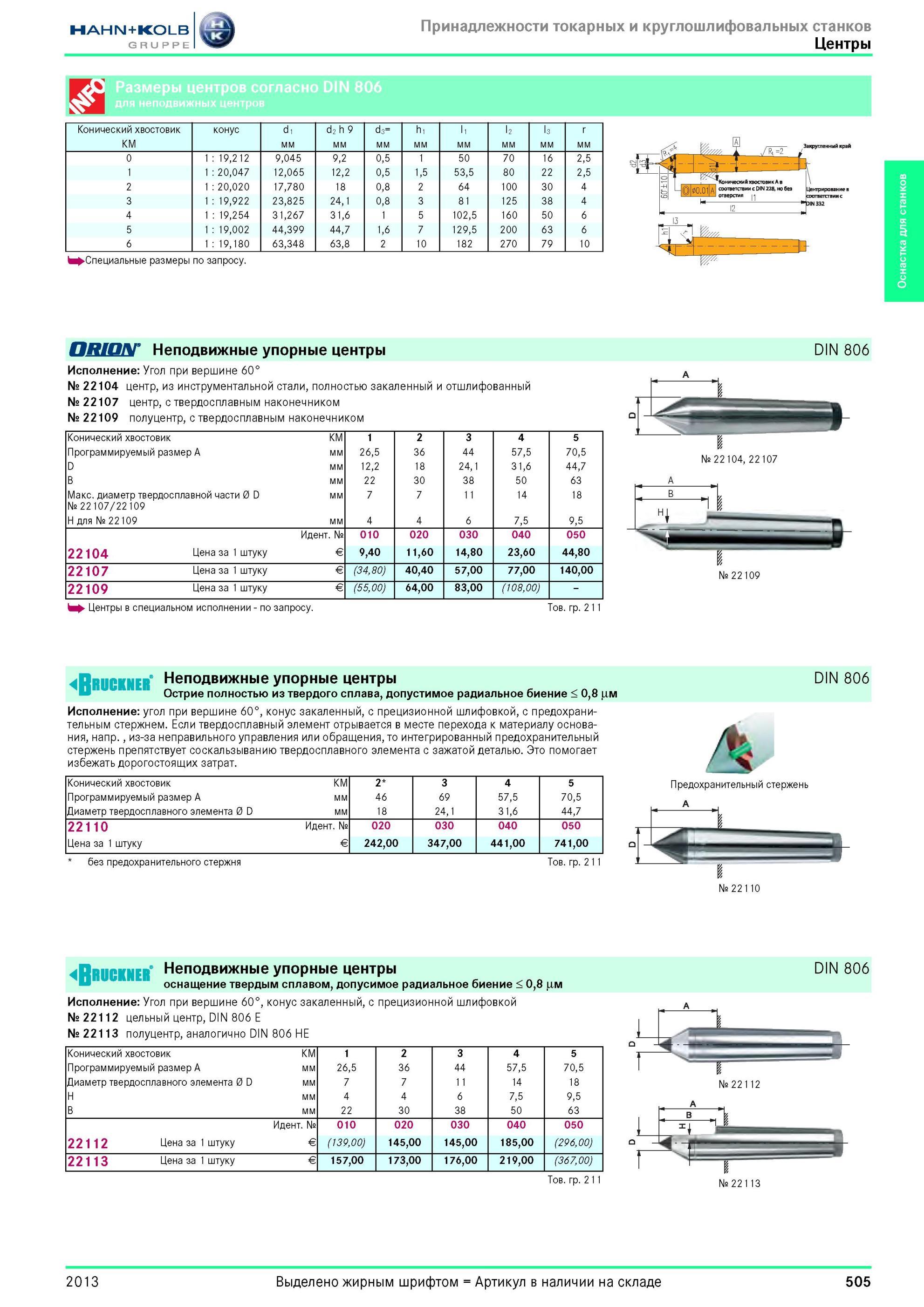 505 Центры от Хан Кольб Конический хвостовик конус d1 d2 h 9 d3= h1 l1 I2 I3 r КМ мм 0 1 19,212 9,045 9,2 0,5 1 50 70 16 2,5 1 1 20,047 12,065 12,2 0,5 1, Каталог HAHN-KOLB 2013 Режущий измерительный слесарно-монтажный инструмент и станочная оснастка Мебель Стр. 505