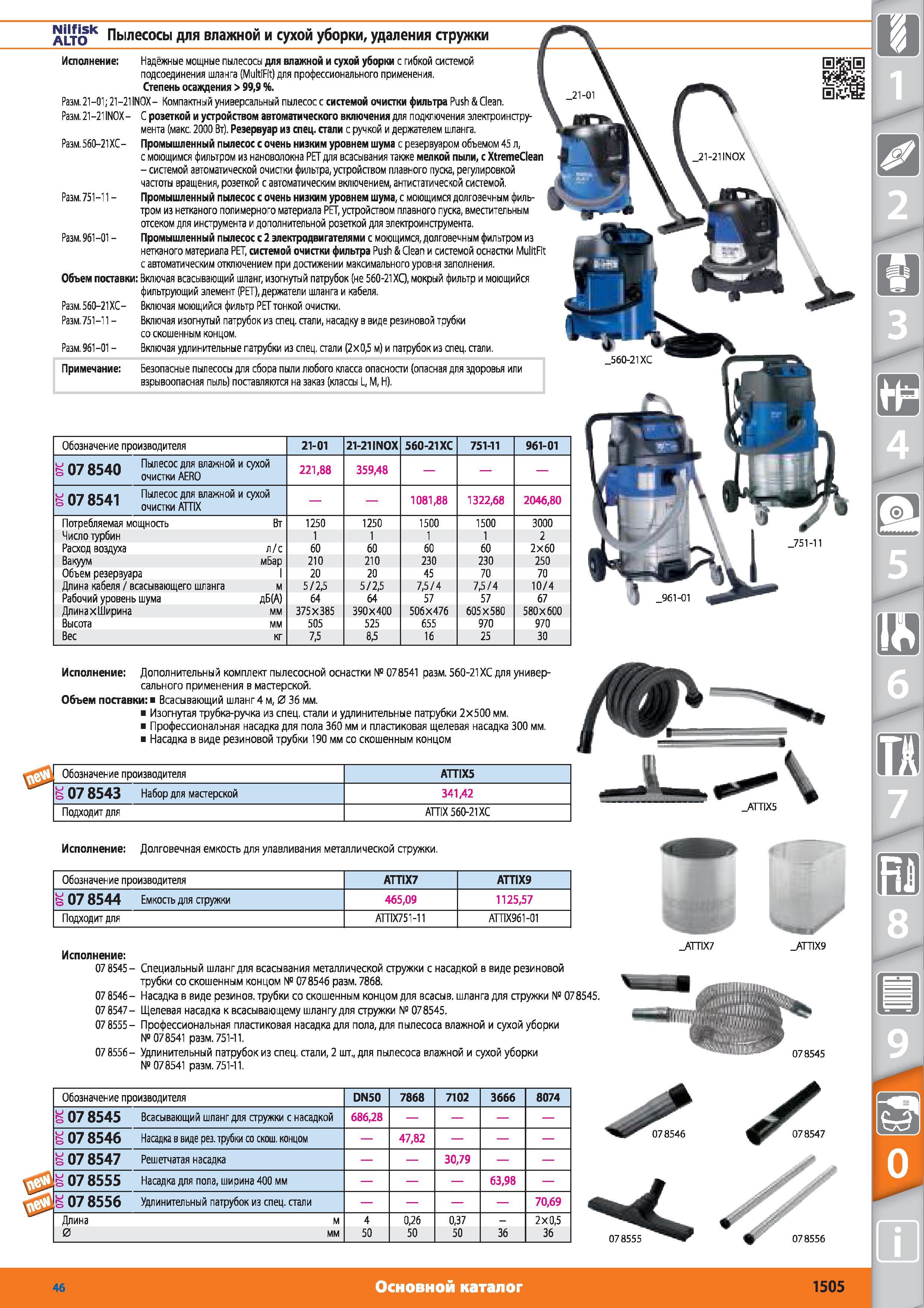 1505 Пылесос для влажной и сухой очистки от Hoffmann Group AER0 22188 35948 1078541 Пылесос для влажной и сухой очистки ATTIX 108188 132268 204680 Потребля Каталог HOFFMANN GROUP 2015 № 46 на русском Инструмент Оборудование Инвентарь Комплексные технологические решения и поставки Стр. 1505
