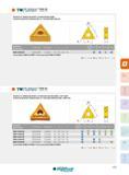 133 TttnUJOSRO’ TNMG MC NEGATIVE 60° TRIANGULAR INSERTS, FOR MEDIUM MACHINING PLAQUETTES NÉGATIVES TRIANGULAIRES 60°, POUR MOYENNE-ÉBAUCHE z t Designation R Каталог INGERSOLL 2015 Металлорежущий токарный инструмент Резцы Державки Сменные режущие многогранные пластины для точения на станках Стр. 133 ENG FRA
