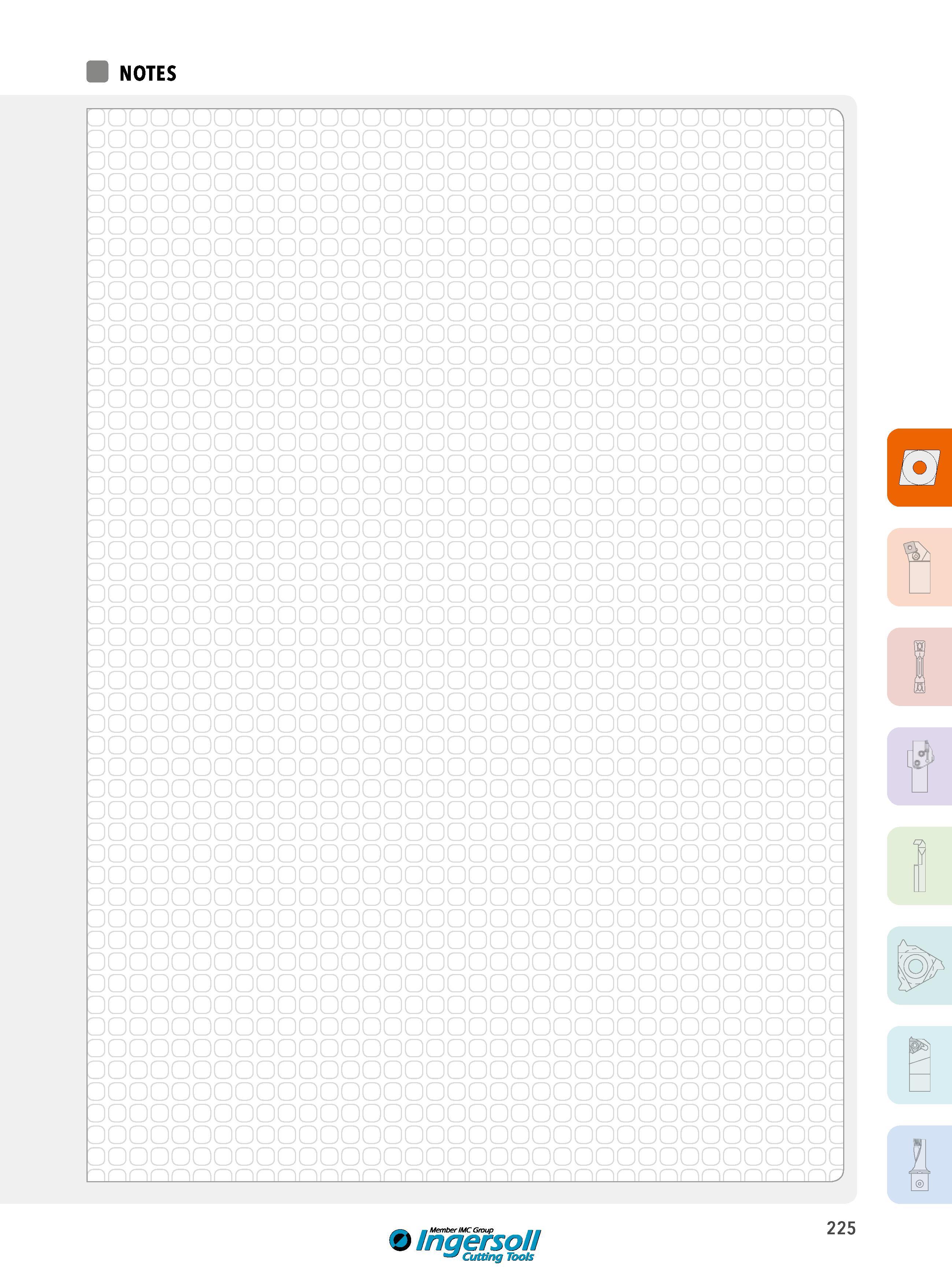 225 NOTES 1 OOGGOOOOOOGGGOOOOOGGGOOOOOGGOOOOOGC GOOOOOOOOOOOOOOOOOOOOOOOOOOOOOOOOOOC ooooooooooooooooooooooooooooooooooc ooooooooooooooooooooooooooooooooooc Каталог INGERSOLL 2015 Металлорежущий токарный инструмент Резцы Державки Сменные режущие многогранные пластины для точения на станках Стр. 225 ENG FRA