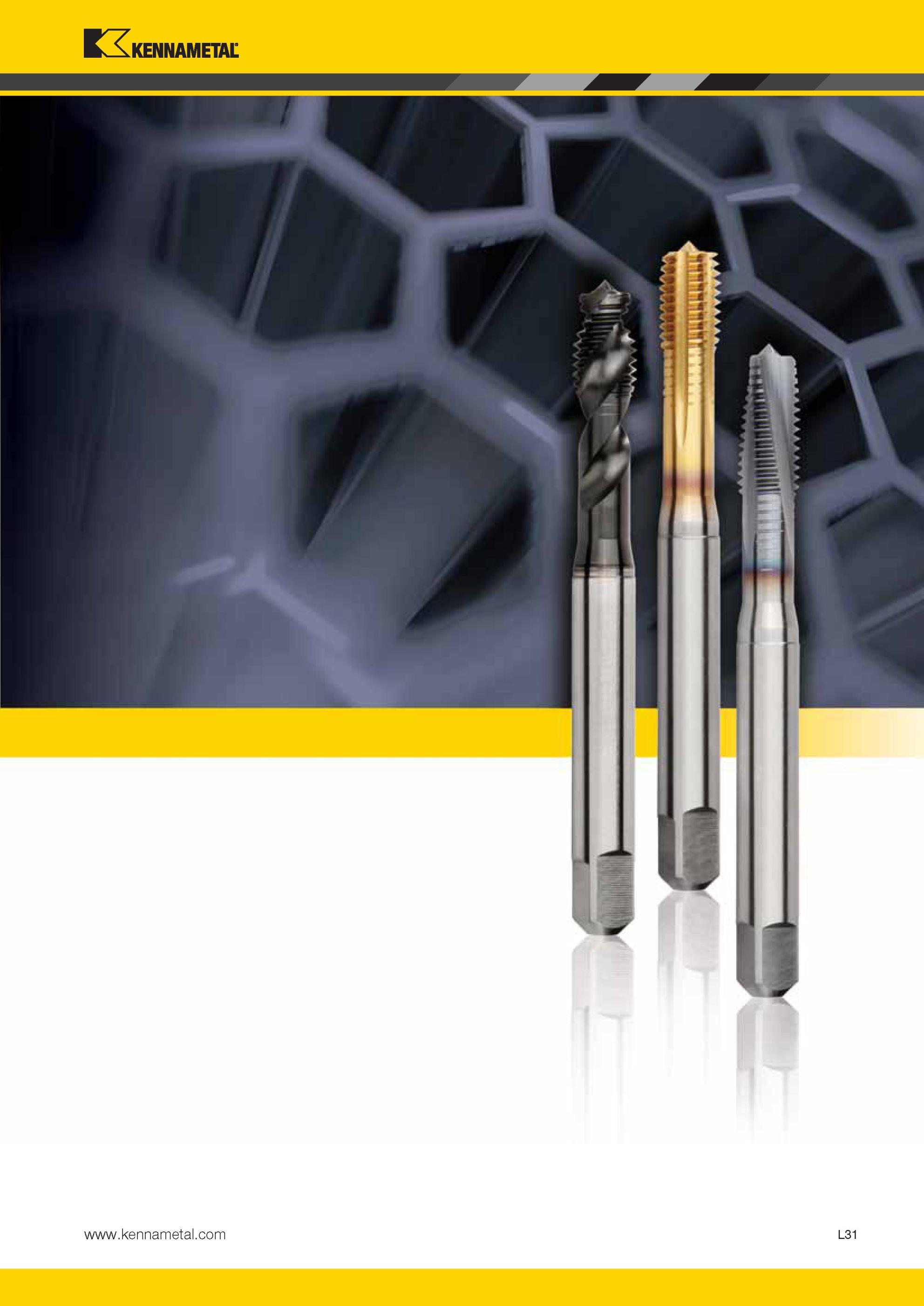 1285 Иллюстрация резьбонарезного монолитного станочного инструмента Kennametal (США) из промышленного каталога на русском языке Мастер-каталог KENNAMETAL 2013 Металлорежущий инструмент Точение Обработка отверстий Фрезерование Стр. L31