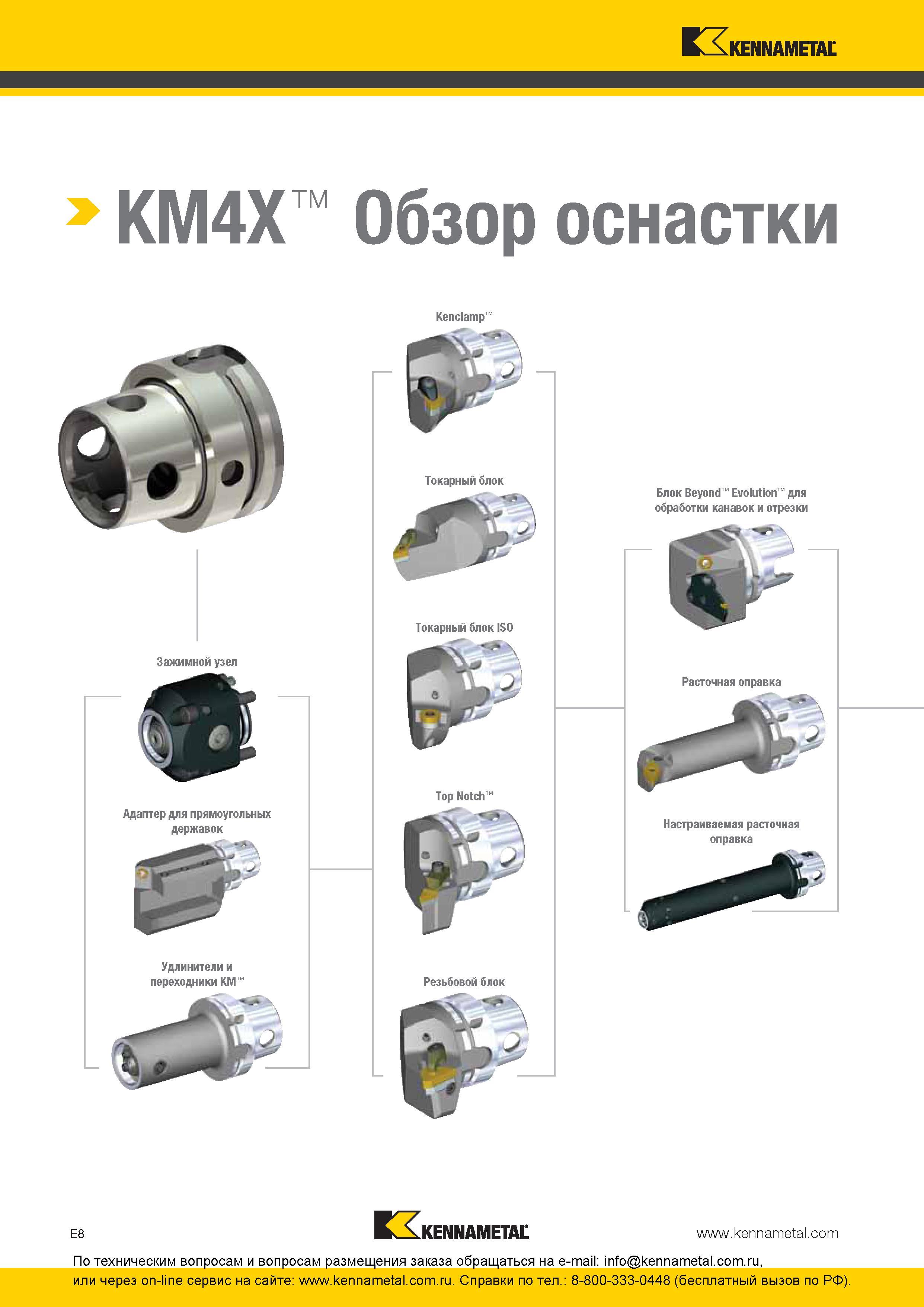 268 Иллюстрированный обзор вспомогательного и режущего инструмента Kennametal с разъемом KM4X Зажимной узел Адаптер для прямоугольных державок Удлинители Каталог KENNAMETAL 2016 Инновации Металлорежущий инструмент и инструментальная оснастка для обрабатывающего оборудования Стр. E8