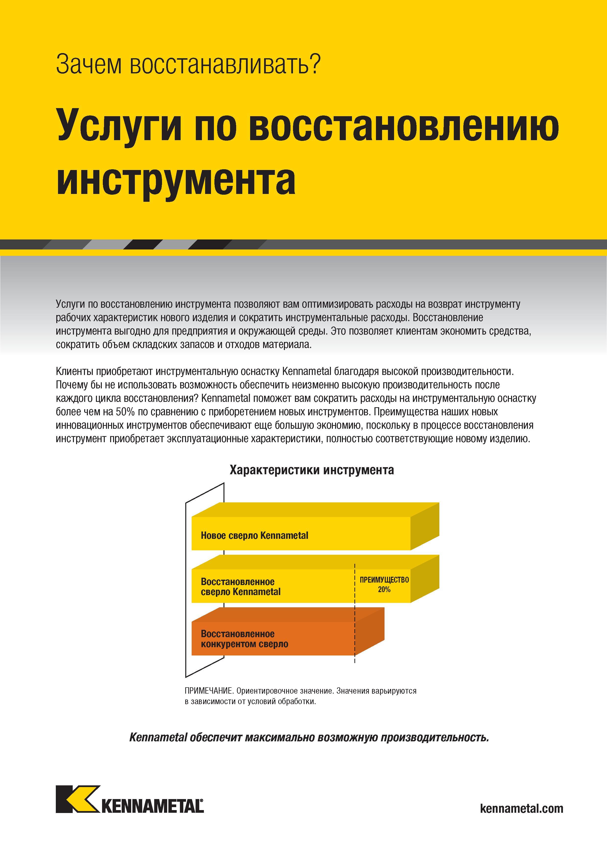 29 Услуги компании Kennametal по восстановлению режущего инструмента позволяют оптимизировать расходы на возврат инструменту рабочих характеристик новог Каталог KENNAMETAL 2018 Режущий инструмент для обработки отверстий в металлах и сплавах Быстрорежущие метчики и раскатники Сборные фрезы с СРП и твердосплавные Стр. 