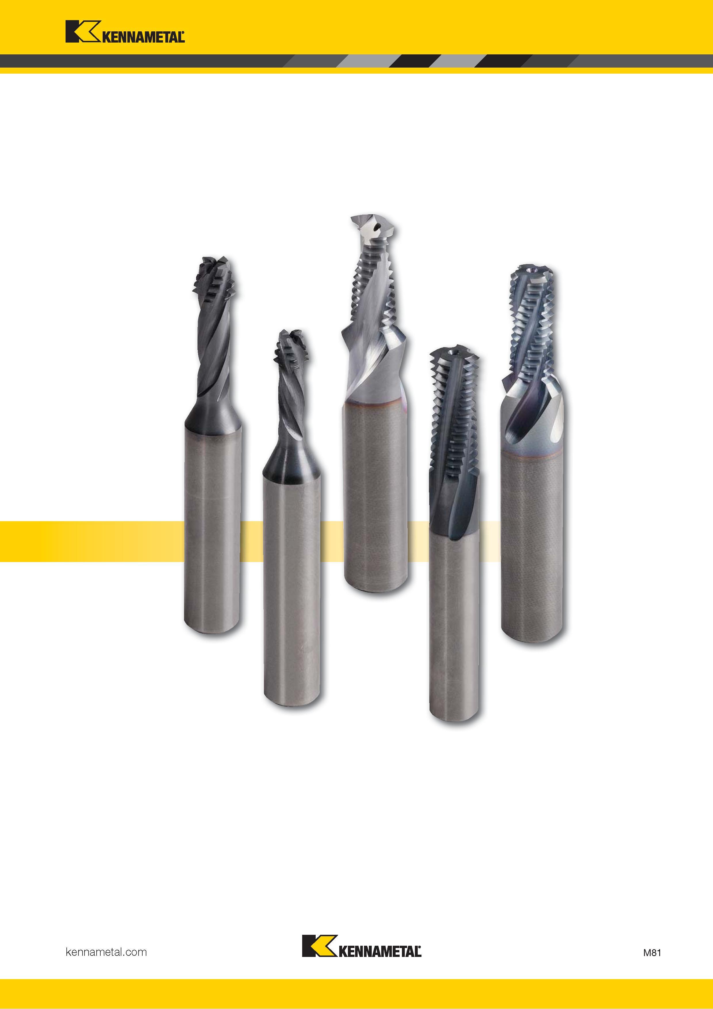 737 Kennametal Kennametal M81 Каталог KENNAMETAL 2018 Режущий инструмент для обработки отверстий в металлах и сплавах Быстрорежущие метчики и раскатники Сборные фрезы с СРП и твердосплавные Стр. M81
