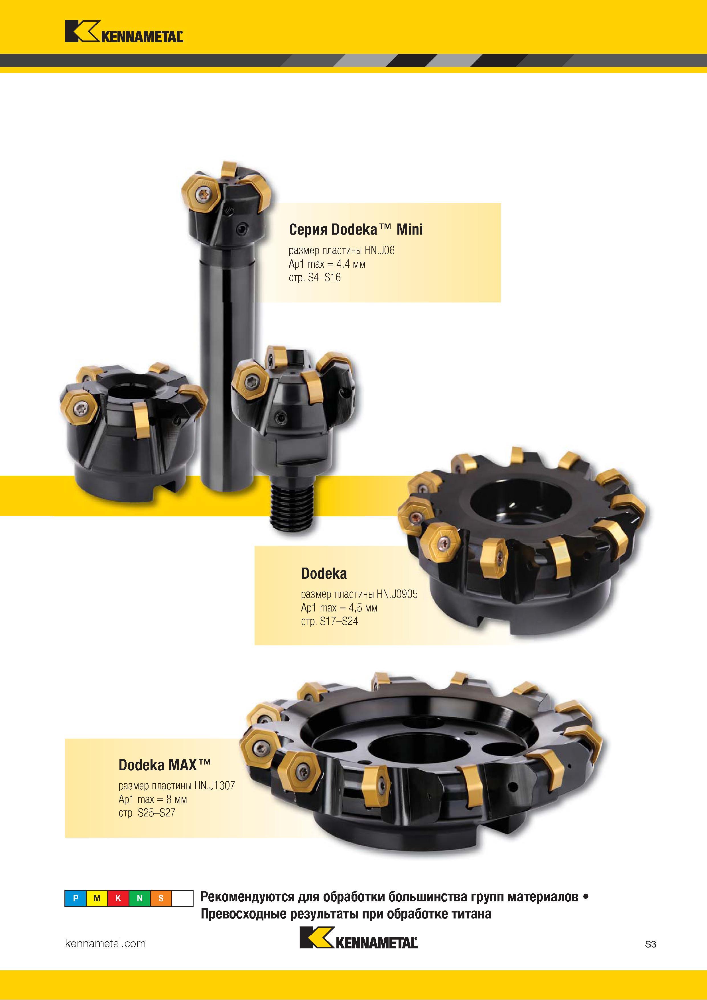 1121 Kennametal K N S Рекомендуются для обработки большинства групп материалов Превосходные результаты при обработке титана Kennametal S3 M Каталог KENNAMETAL 2018 Режущий инструмент для обработки отверстий в металлах и сплавах Быстрорежущие метчики и раскатники Сборные фрезы с СРП и твердосплавные Стр. S3