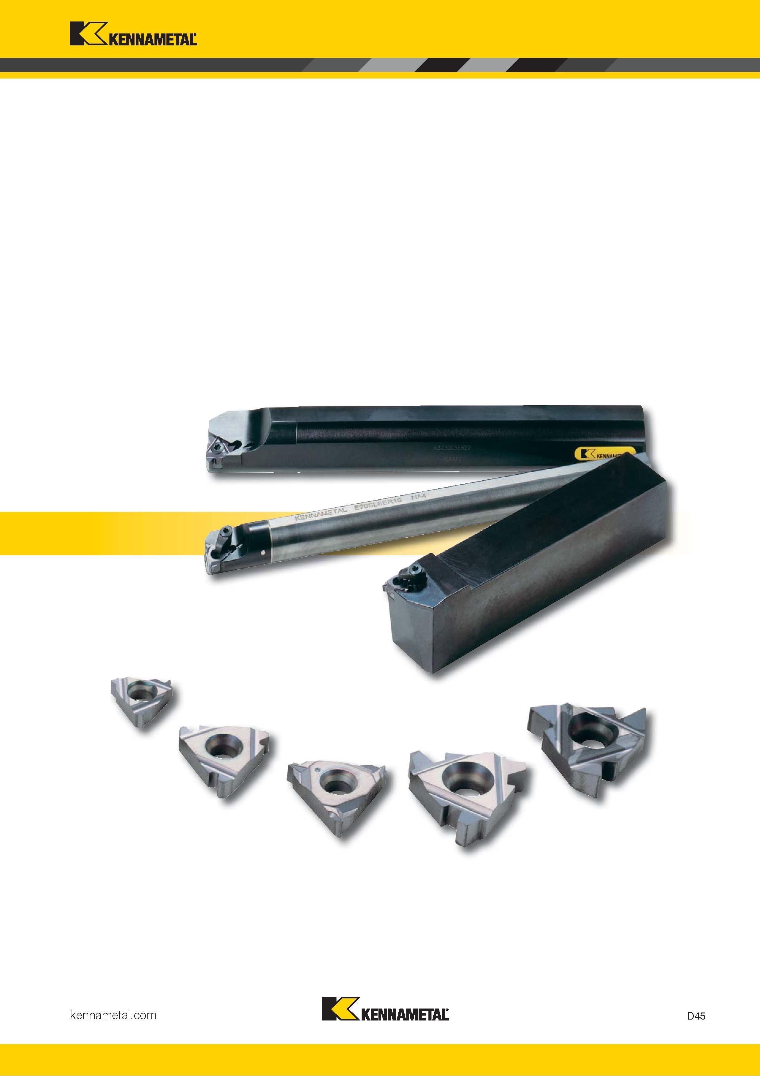 635 Kennametal Kennametal D45 Каталог KENNAMETAL 2018 Инструмент токарный Резцы и державки с режущими сменными пластинами для наружного точения и внутреннего растачивания на станках Стр. D45