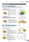 70 Turning Chip Breakers New Chip Breakers VH / VT Chip Breaker Heavy duty machining Heavy duty chip breaker suitable for Heavy machining in the ship building Каталог KORLOY 2016 Металлорежущий инструмент для точения фрезерования сверления и инструментальная станочная оснастка для металлообрабатывающих станков Стр. B15 ENG