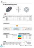 677 Side Cutter HC(M) (Half side cutter) AR 5° RR 0° r 1 -MAX 0D2 0d - 0D E (mm) Designation Stock 0D W T-MAX 0d E a b 0D2 Insert R L HC 10024R/L 6 100 24 24 0 Каталог KORLOY 2016 Металлорежущий инструмент для точения фрезерования сверления и инструментальная станочная оснастка для металлообрабатывающих станков Стр. E290 ENG