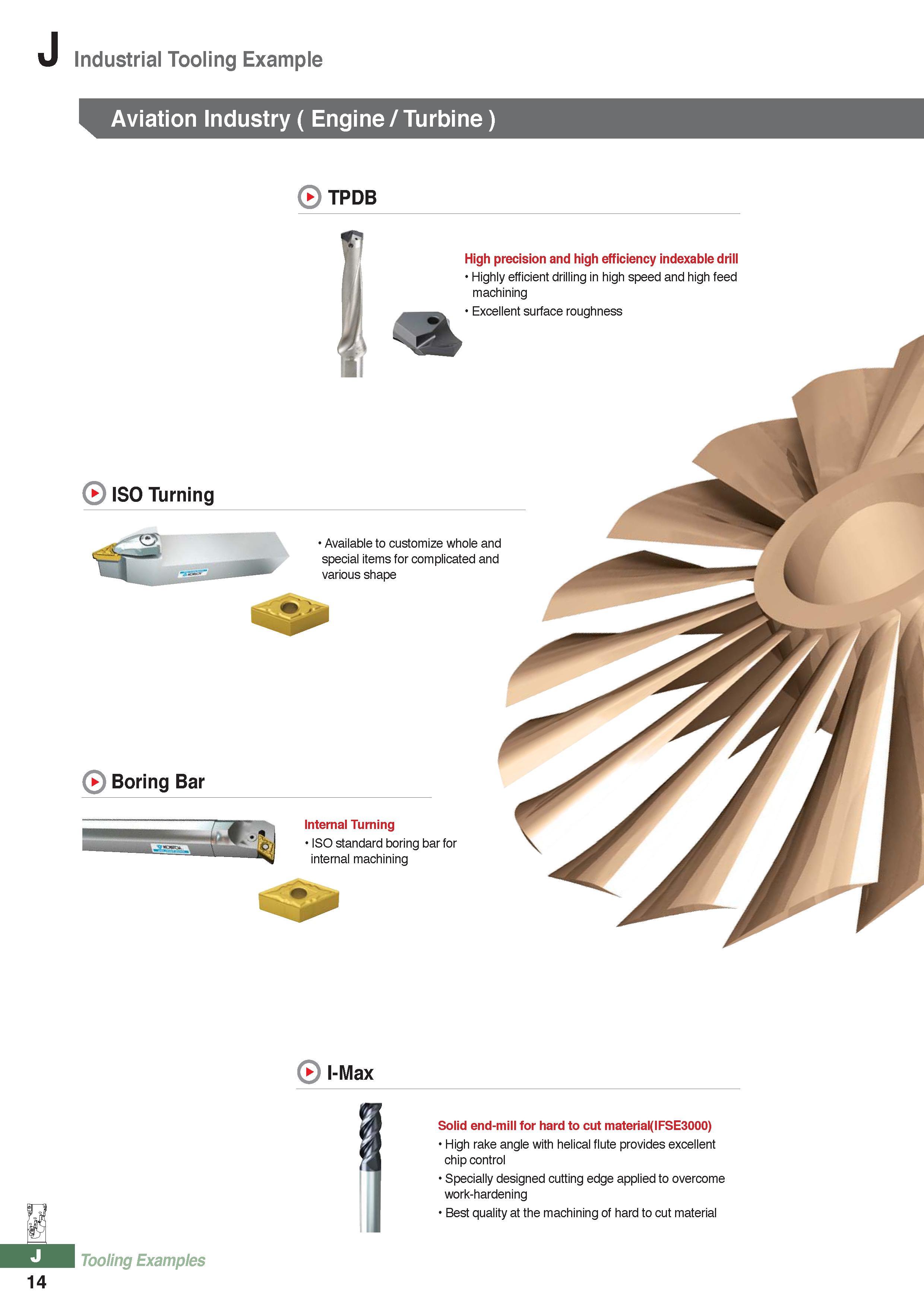 1043 Industrial Tooling Example Aviation Industry ( Engine / Turbine ) ISO Turning Boring Bar TPDB High precision and high efficiency indexable drill Highly eff Каталог KORLOY 2016 Металлорежущий инструмент для точения фрезерования сверления и инструментальная станочная оснастка для металлообрабатывающих станков Стр. J14