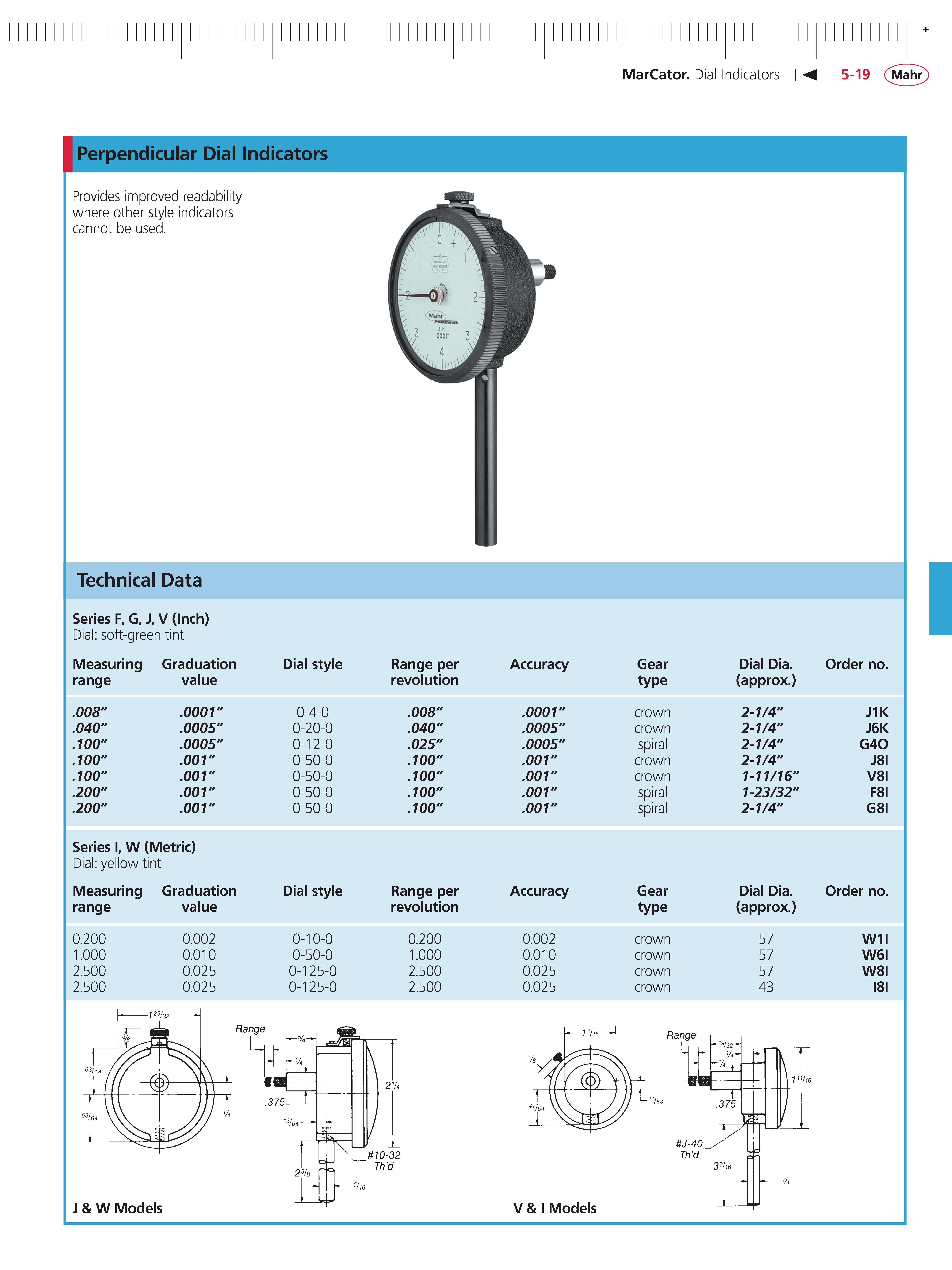 157 MarCator Dial Indicators M 5-19 Mahr Perpendicular Dial Indicators Provides improved readability where other style indicators cannot be used Te Каталог MAHR 2014 Измерительные инструменты приборы и оборудование для линейно-угловых измерений в машиностроении Стр. 5-19 ENG