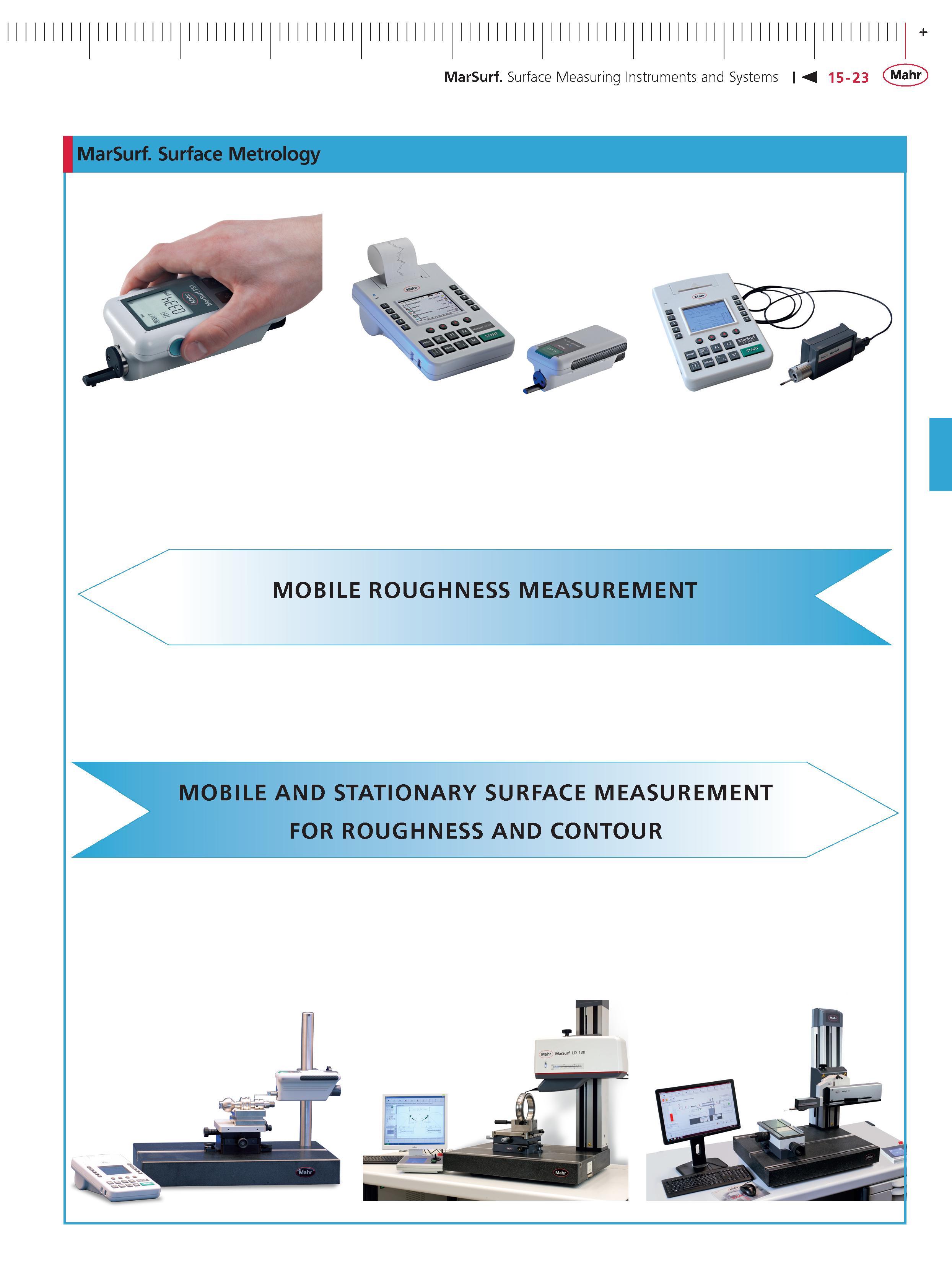 484 MarSurf Surface Measuring Instruments and Systems M 15-23 Mahr MarSurf Surface Metrology Каталог MAHR 2014 Измерительные инструменты приборы и оборудование для линейно-угловых измерений в машиностроении Стр. 15-23 ENG