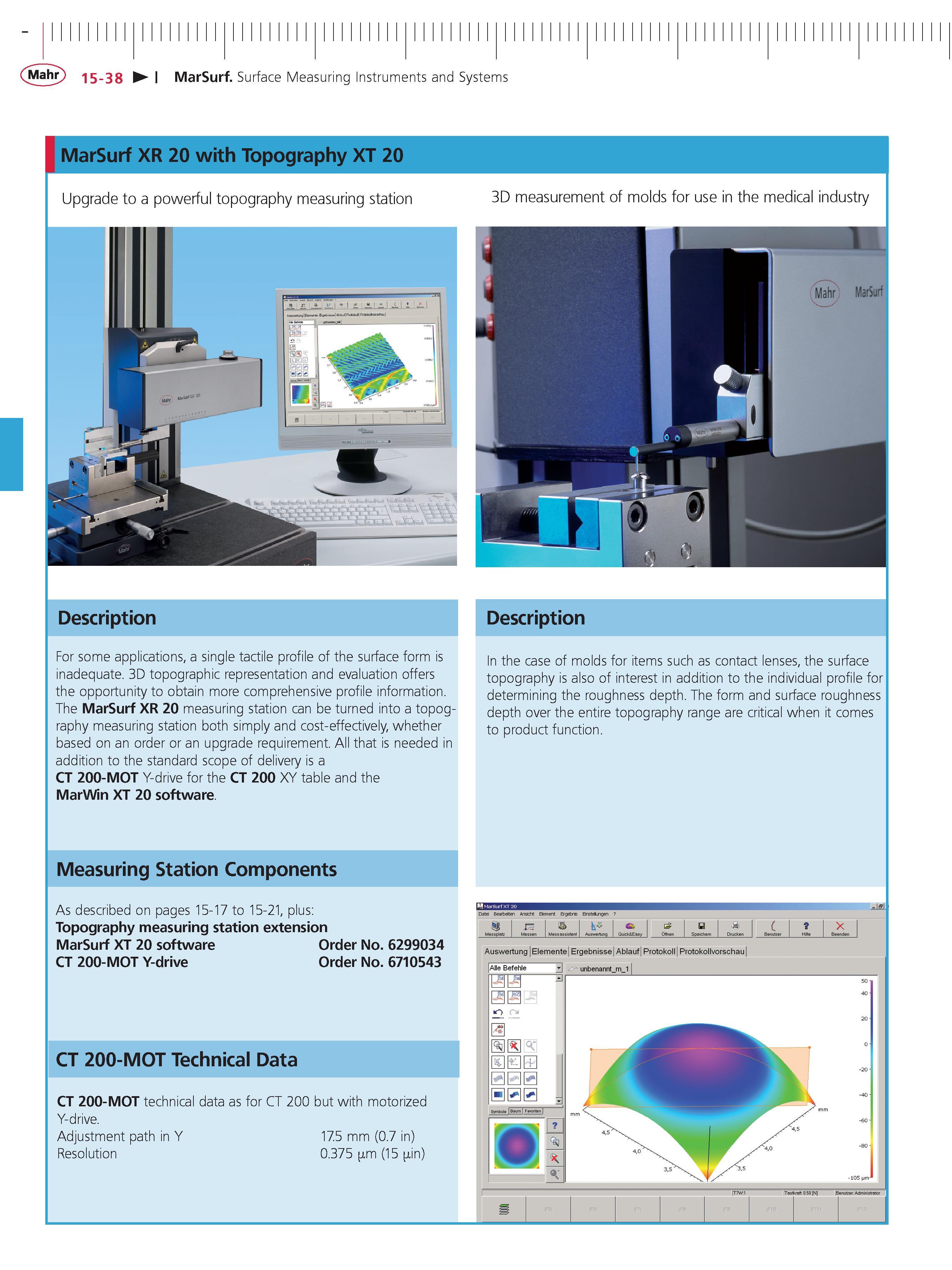 499 Mahr 15 38 MarSurf Surface Measuring Instruments and Systems MarSurf XR 20 with Topography XT 20 Upgrade to a powerful topography measuring sta Каталог MAHR 2014 Измерительные инструменты приборы и оборудование для линейно-угловых измерений в машиностроении Стр. 15-38 ENG