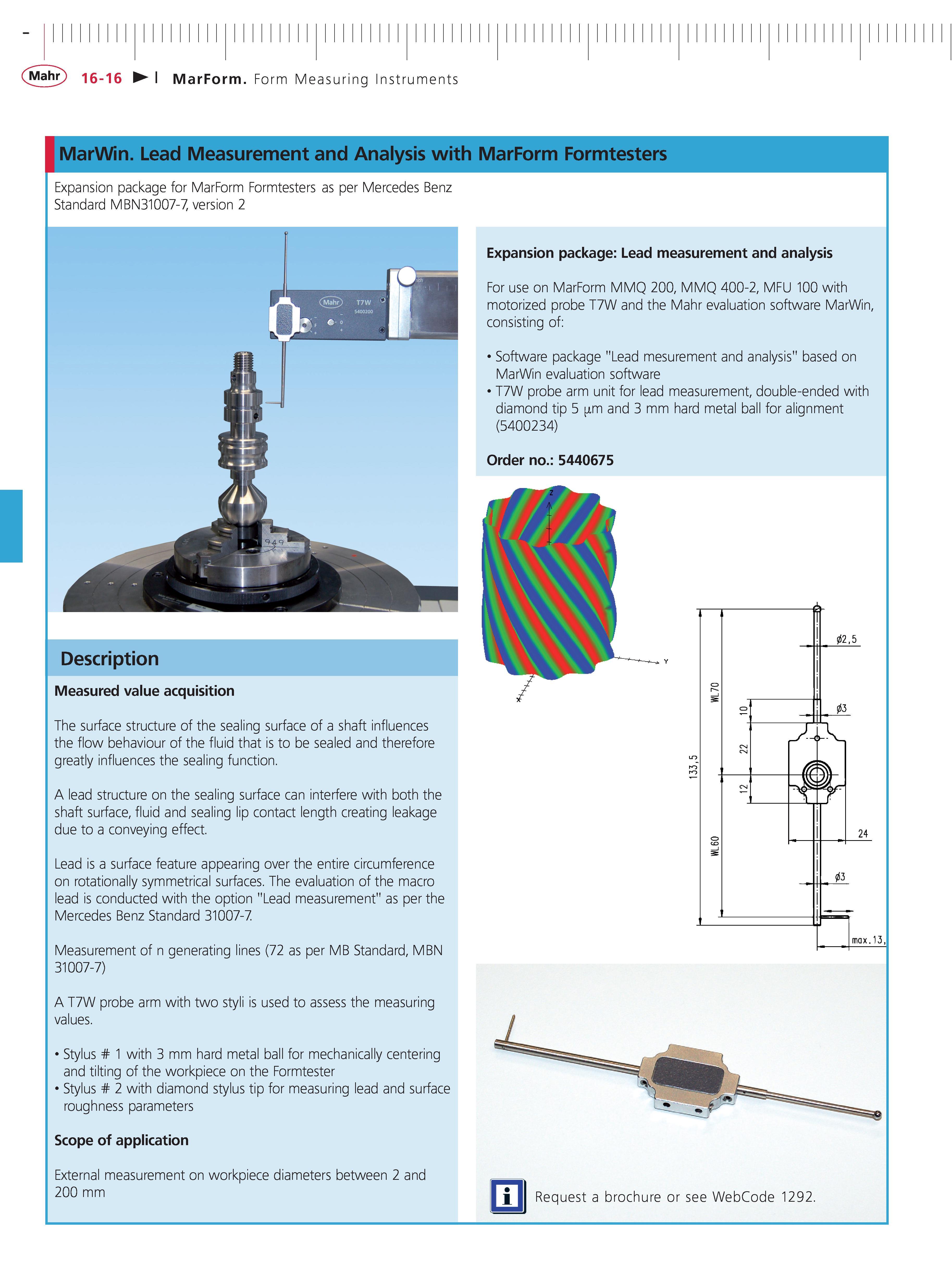 527 Mahr 16-16 MarForm Form Measuring Instruments MarWin Lead Measurement and Analysis with MarForm Formtesters Expansion package for MarForm Formt Каталог MAHR 2014 Измерительные инструменты приборы и оборудование для линейно-угловых измерений в машиностроении Стр. 16-16 ENG
