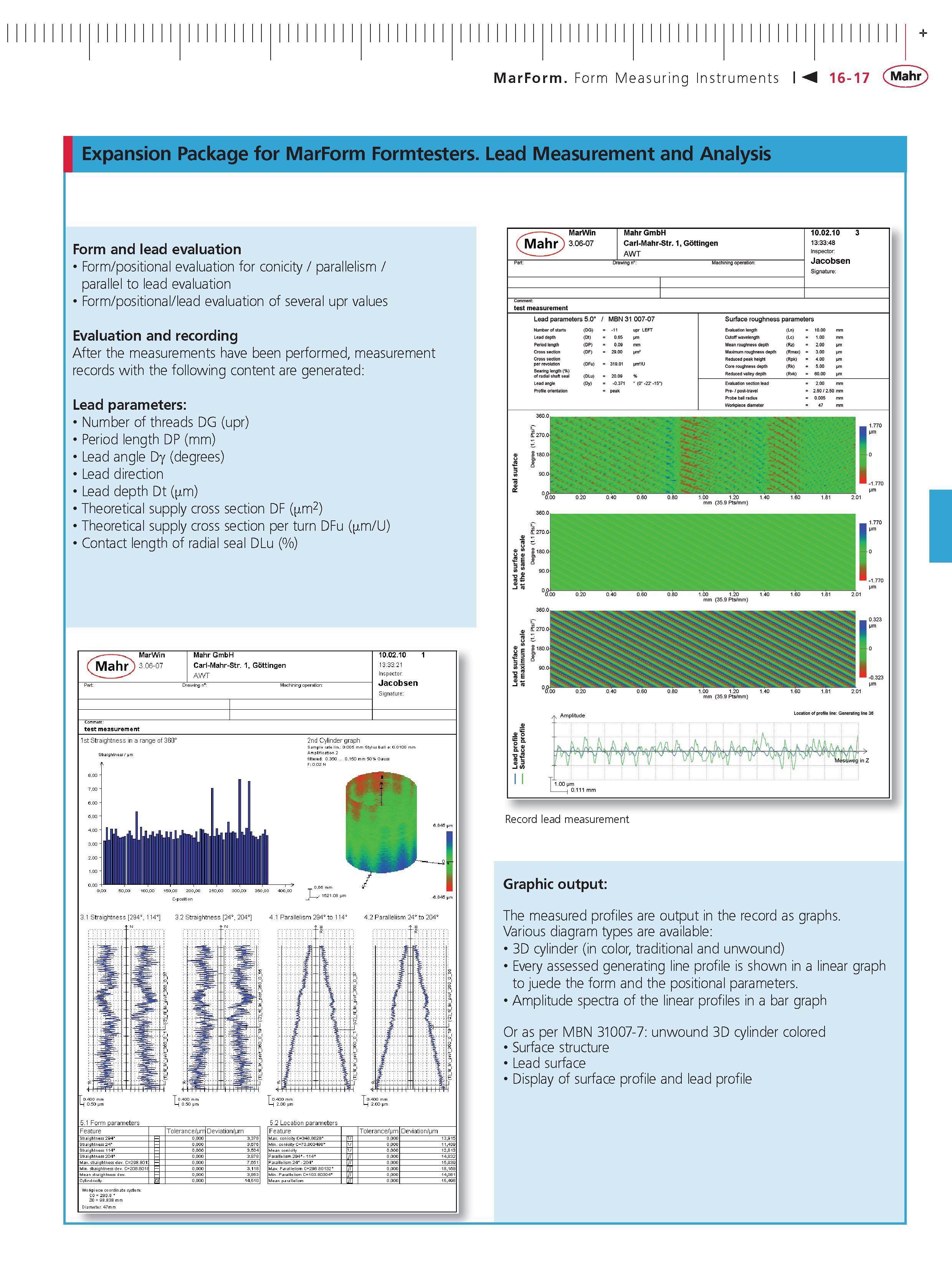 528 Expansion Package for MarForm Formtesters Lead Measurement and Analysis Form and lead evaluation Form positional evaluation for conicity parall Каталог MAHR 2014 Измерительные инструменты приборы и оборудование для линейно-угловых измерений в машиностроении Стр. 16-17 ENG