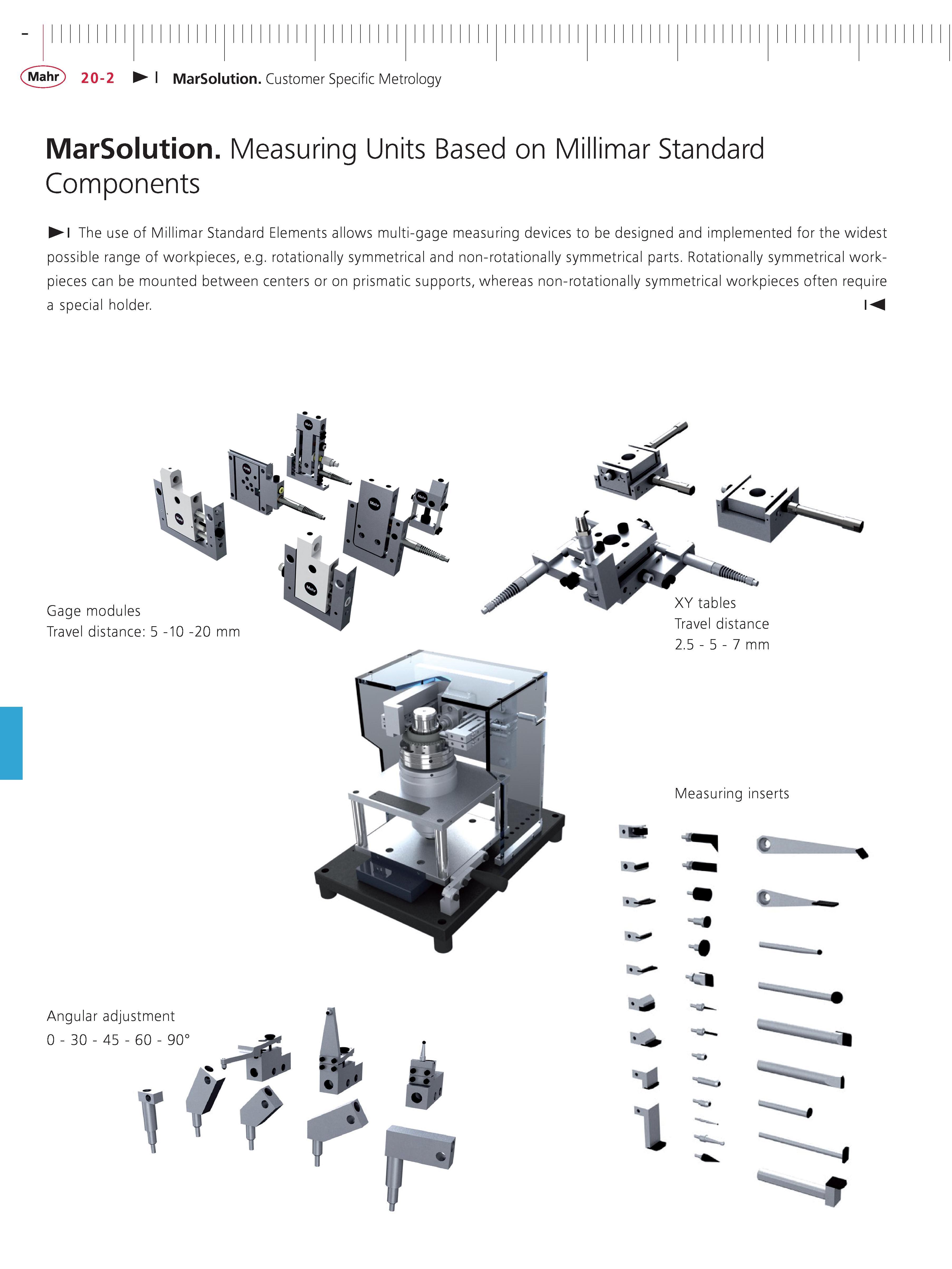 575 Mahr 20-2 MarSolution Customer Specific Metrology MarSolution Measuring Units Based on Millimar Standard Components The use of Millimar Standar Каталог MAHR 2014 Измерительные инструменты приборы и оборудование для линейно-угловых измерений в машиностроении Стр. 20-2 ENG