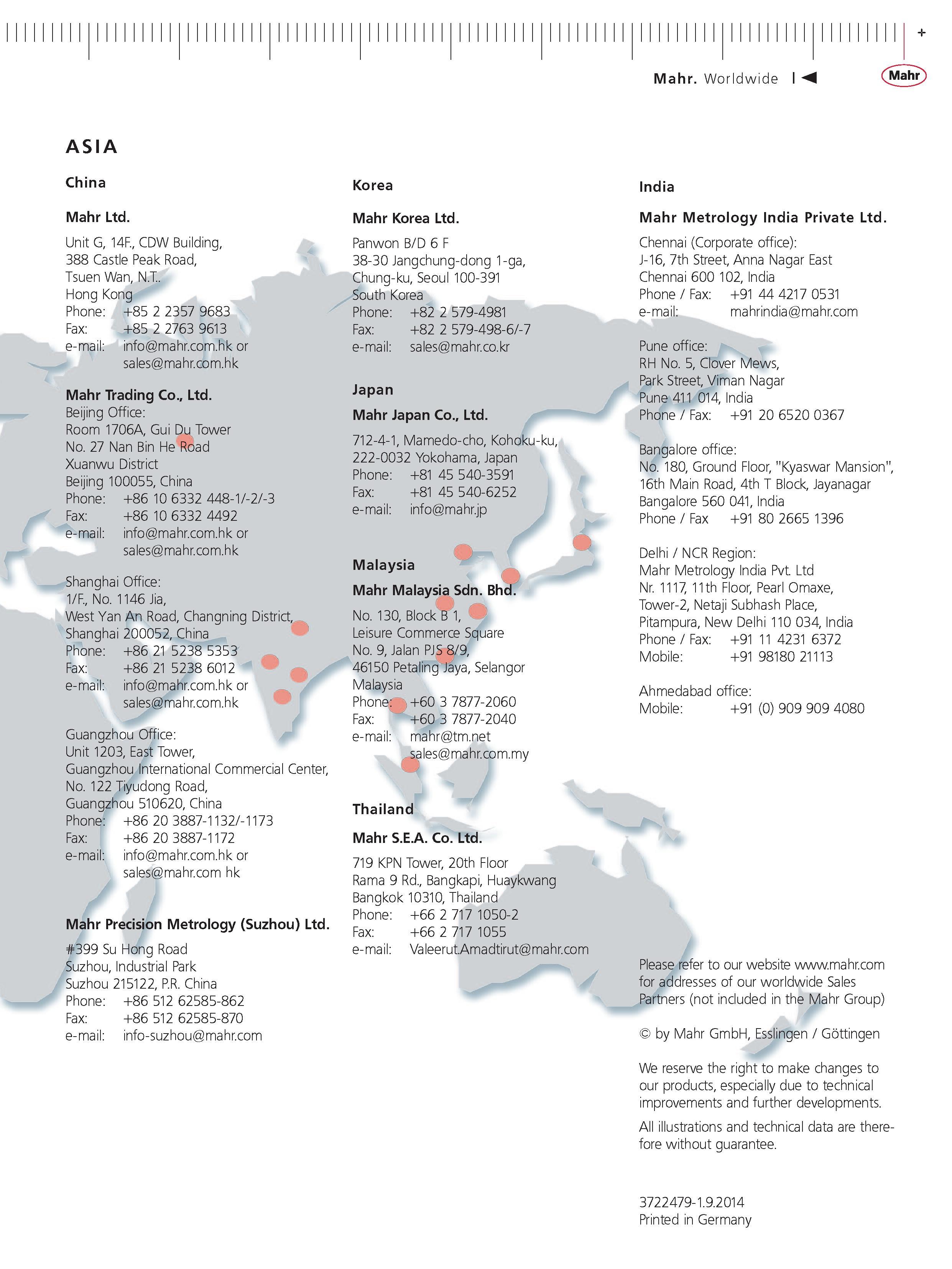 602 Mahr Worldwide Mahr + ASIA China Mahr Ltd Unit G 14F CDW Building 388 Castle Peak Road Tsuen Wan N T Hong Kong Phone +85 2 2357 9683 Fax +85 2 Каталог MAHR 2014 Измерительные инструменты приборы и оборудование для линейно-угловых измерений в машиностроении Стр.  ENG