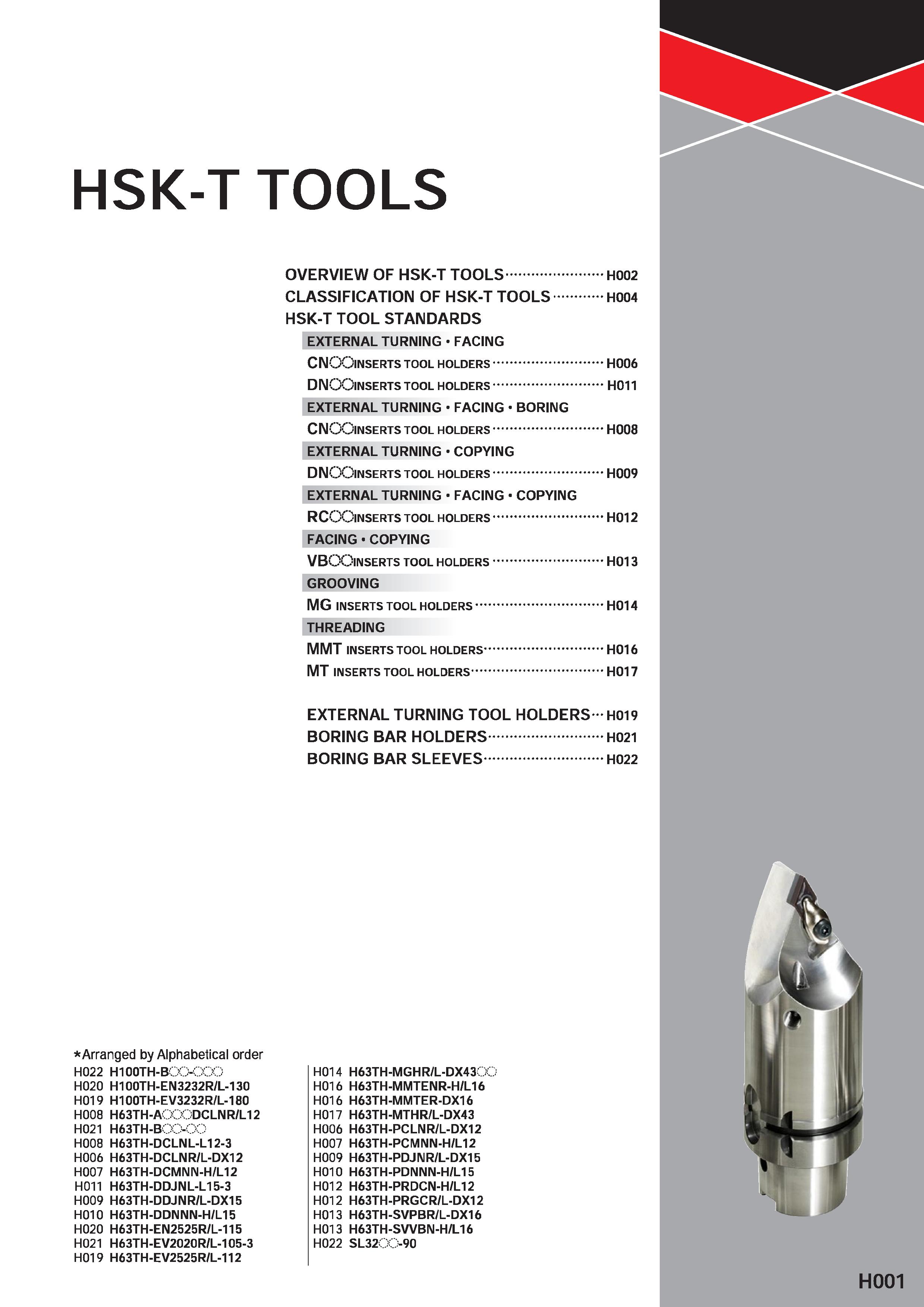 593 HSK-T TOOLS OVERVIEW OF HSK-T TOOLS H002 CLASSIFICATION OF HSK-T TOOLS H004 HSK-T TOOL STANDARDS EXTERNAL TURNING FACING CNQOinserts tool holders Каталог MITSUBISHI 2020 Режущий инструмент для станков по металлу Фрезы концевые монолитные из твердого сплава и сборные со сменными режущими пластинами Резцы Сверла Стр. H001