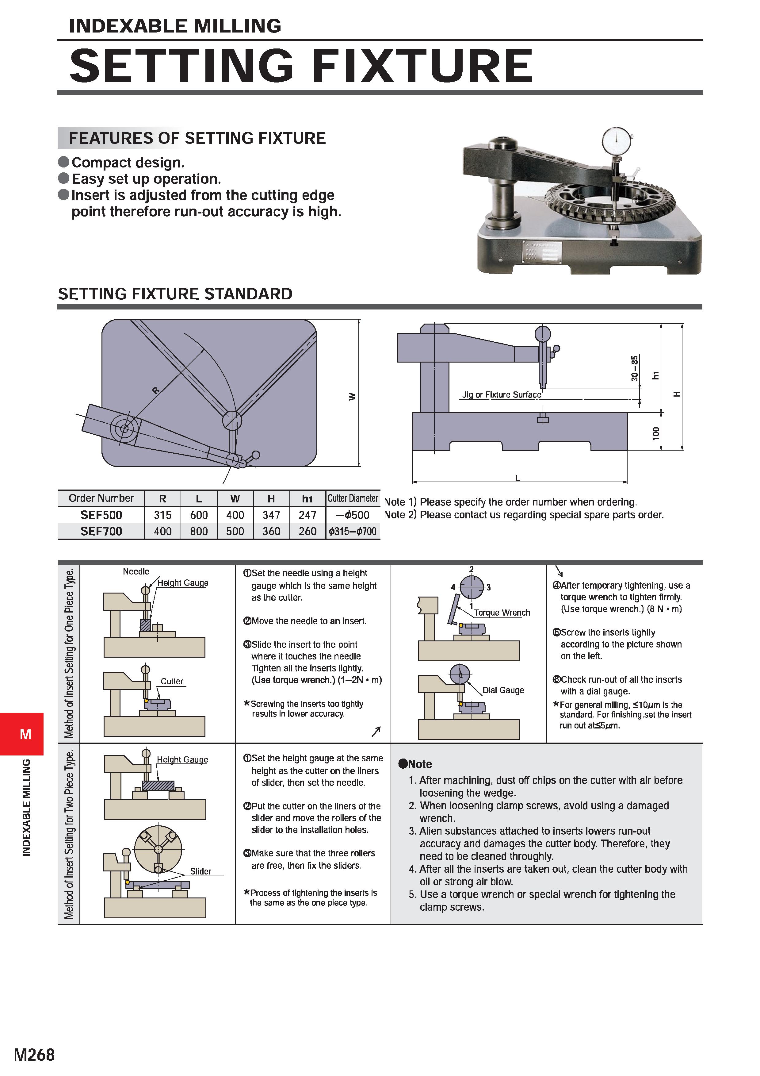 1424 INDEXABLE MILLING INDEXABLE MILLING SETTING FIXTURE FEATURES OF SETTING FIXTURE Compact design Easy set up operation Insert is adjusted from the Каталог MITSUBISHI 2020 Режущий инструмент для станков по металлу Фрезы концевые монолитные из твердого сплава и сборные со сменными режущими пластинами Резцы Сверла Стр. M268
