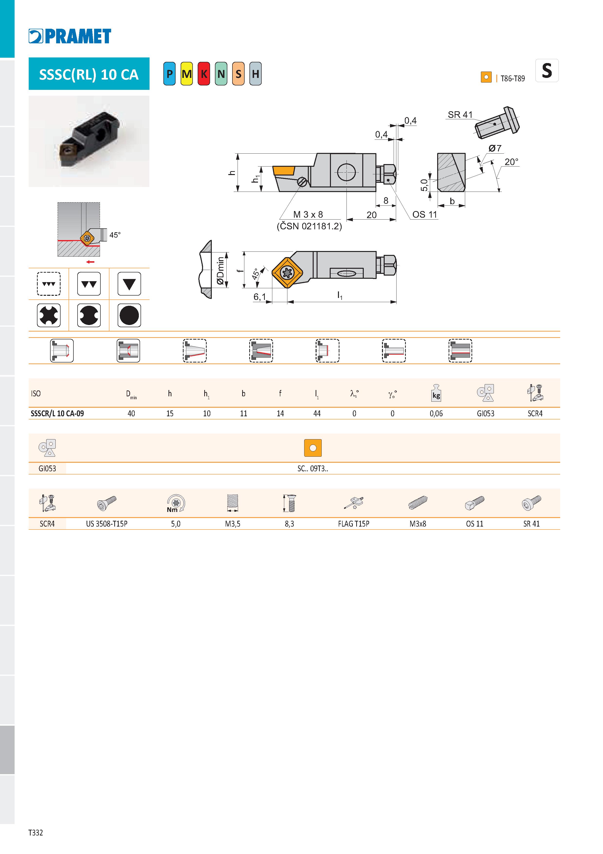 338 PRAMET SSSC(RL) 10 CA Ё H 0 ),4 Ф é Z777 3 x 8 20 8 45° (ČSN 021181 2) Ml N ifei É4 ÍP= IJ mm- ISO D min h hL b f l1 go° ä (S0 tpf ,'7о\ lůši SSS Каталог PRAMET 2019 Режущий инструмент Резцы с твердосплавными пластинами по металлу для точения и растачивания Концевые и насадные фрезы Сверла с СМП Расточные головки Стр. T332