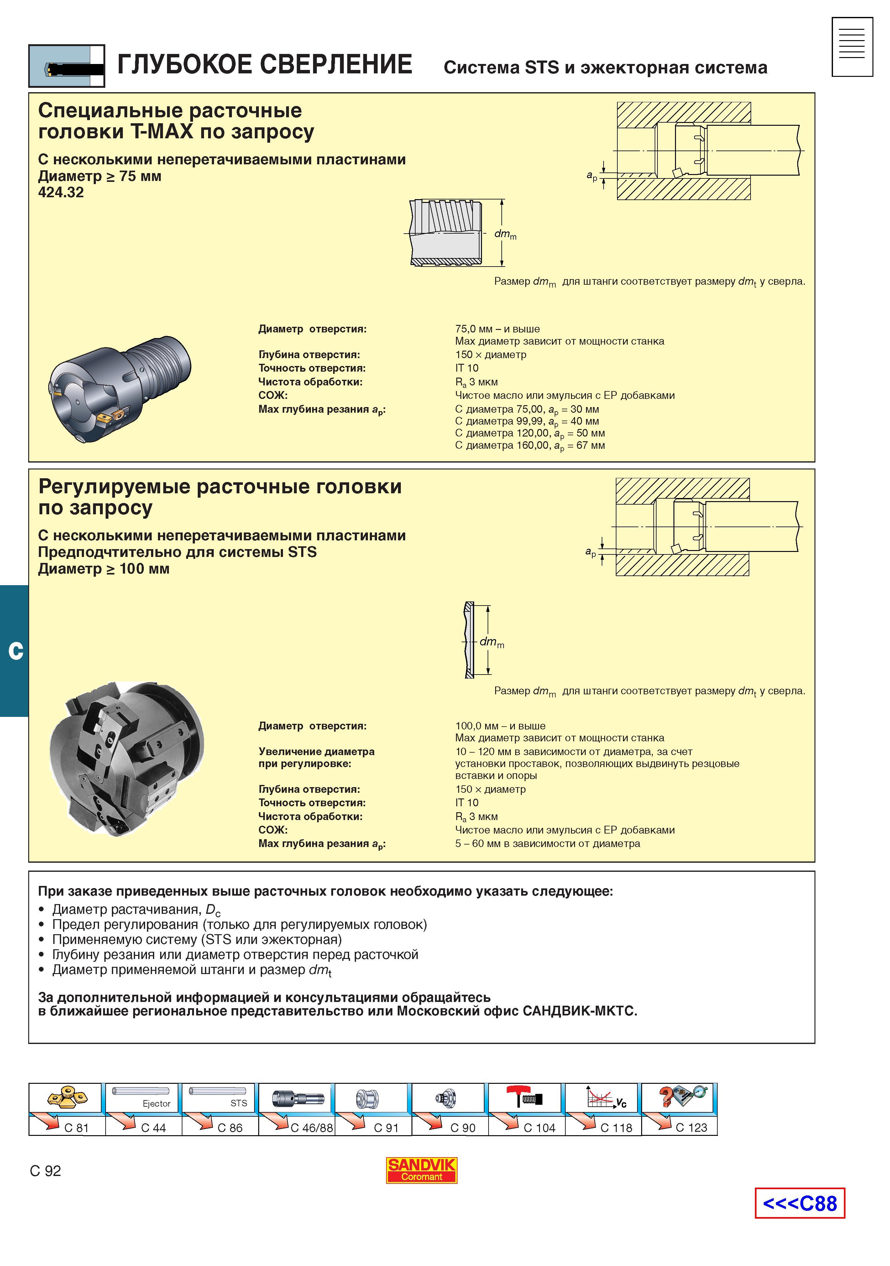 415  Каталог SANDVIK COROMANT 2001 Вращающиеся инструменты для фрезерования сверления растачивания Инструментальная оснастка для станков Стр. C92
