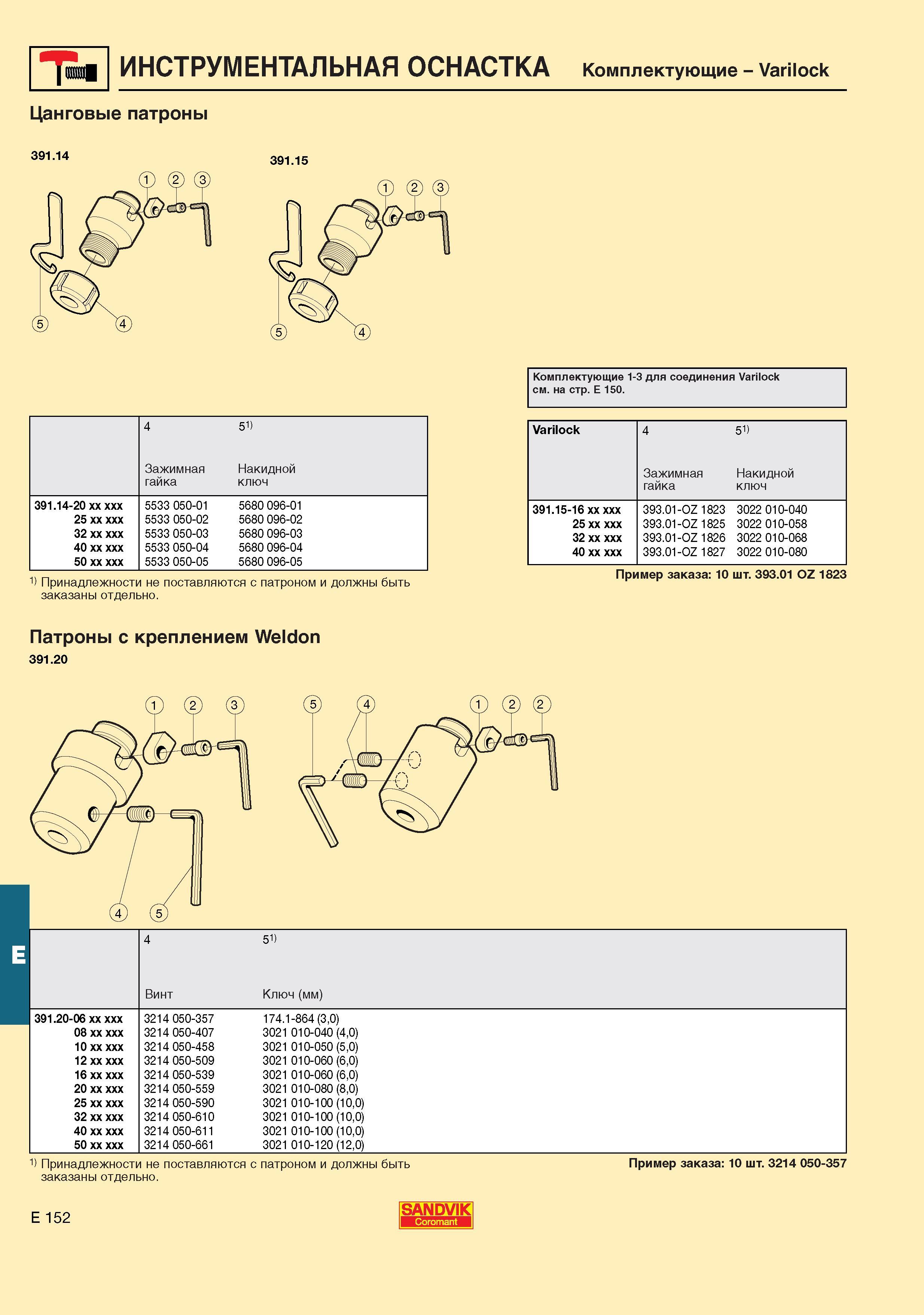 693 Цанговые патроны Sandvik Coromant Каталог SANDVIK COROMANT 2001 Вращающиеся инструменты для фрезерования сверления растачивания Инструментальная оснастка для станков Стр. E152