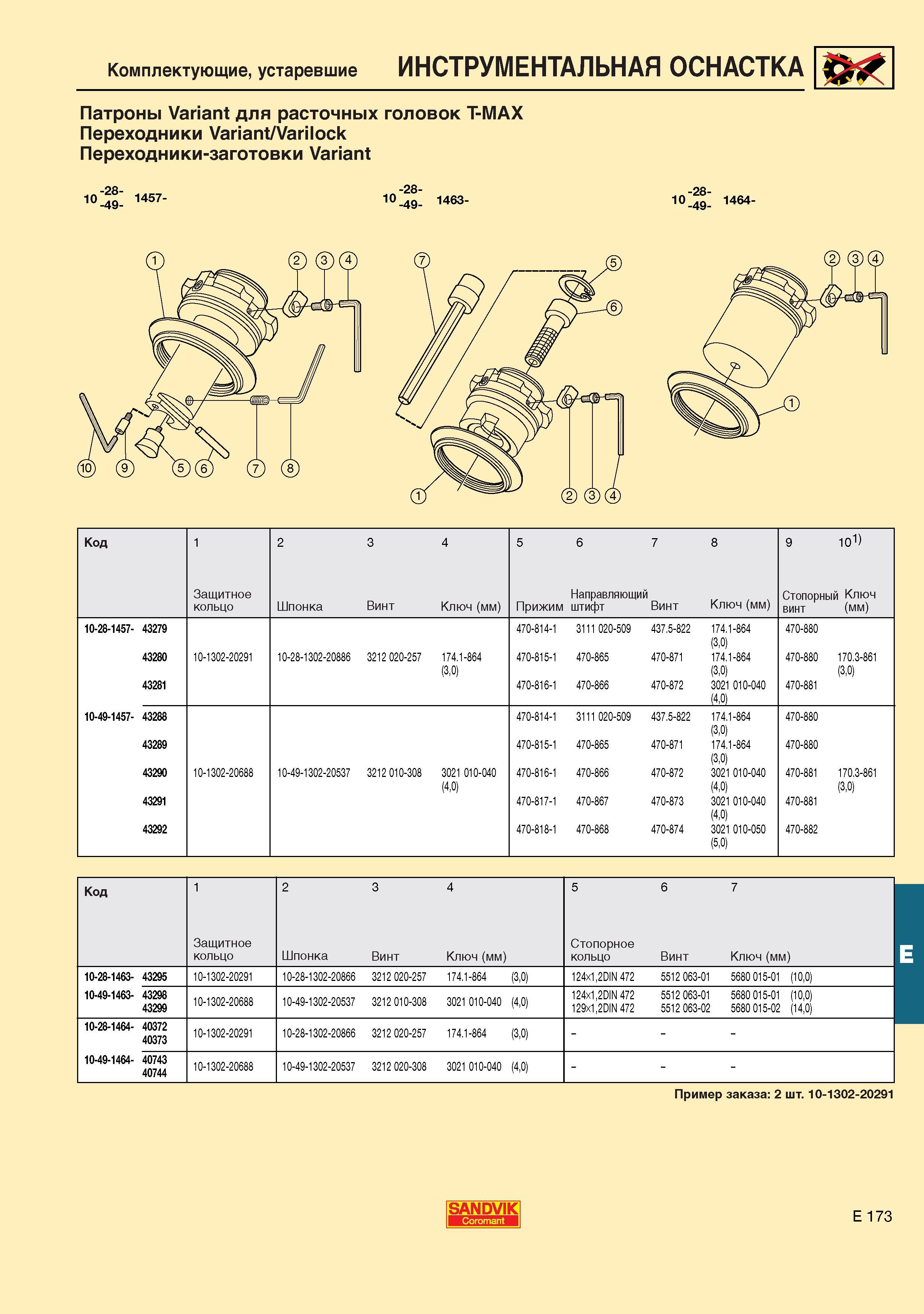 714 Патроны Sandvik Variant для расточных головок Т-МАХ Каталог SANDVIK COROMANT 2001 Вращающиеся инструменты для фрезерования сверления растачивания Инструментальная оснастка для станков Стр. E173