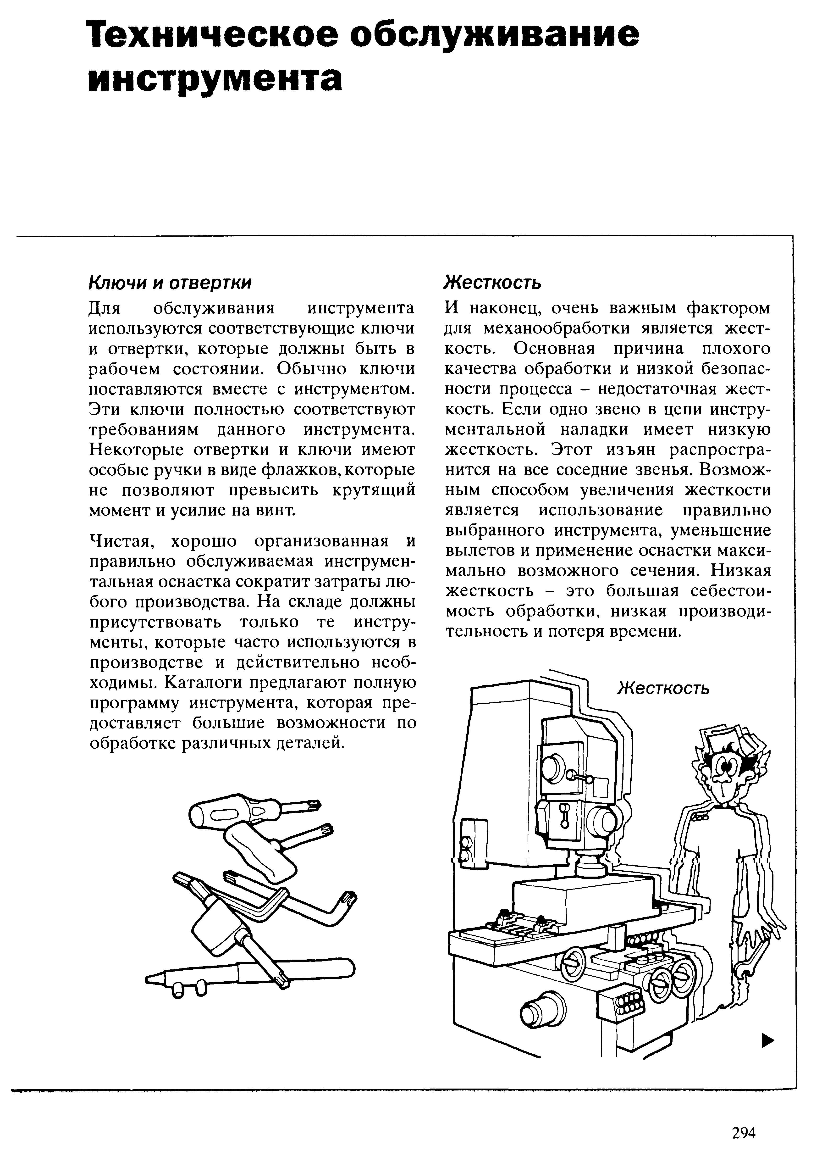 294 Для обслуживания режущего инструмента используются соответствующие ключи и отвертки которые должны быть в рабочем состоянии Обычно ключи поставляются вме Учебник SANDVIK COROMANT 2003 Высокопроизводительная обработка металлов резанием на металлообрабатывающем оборудовании Стр. 294