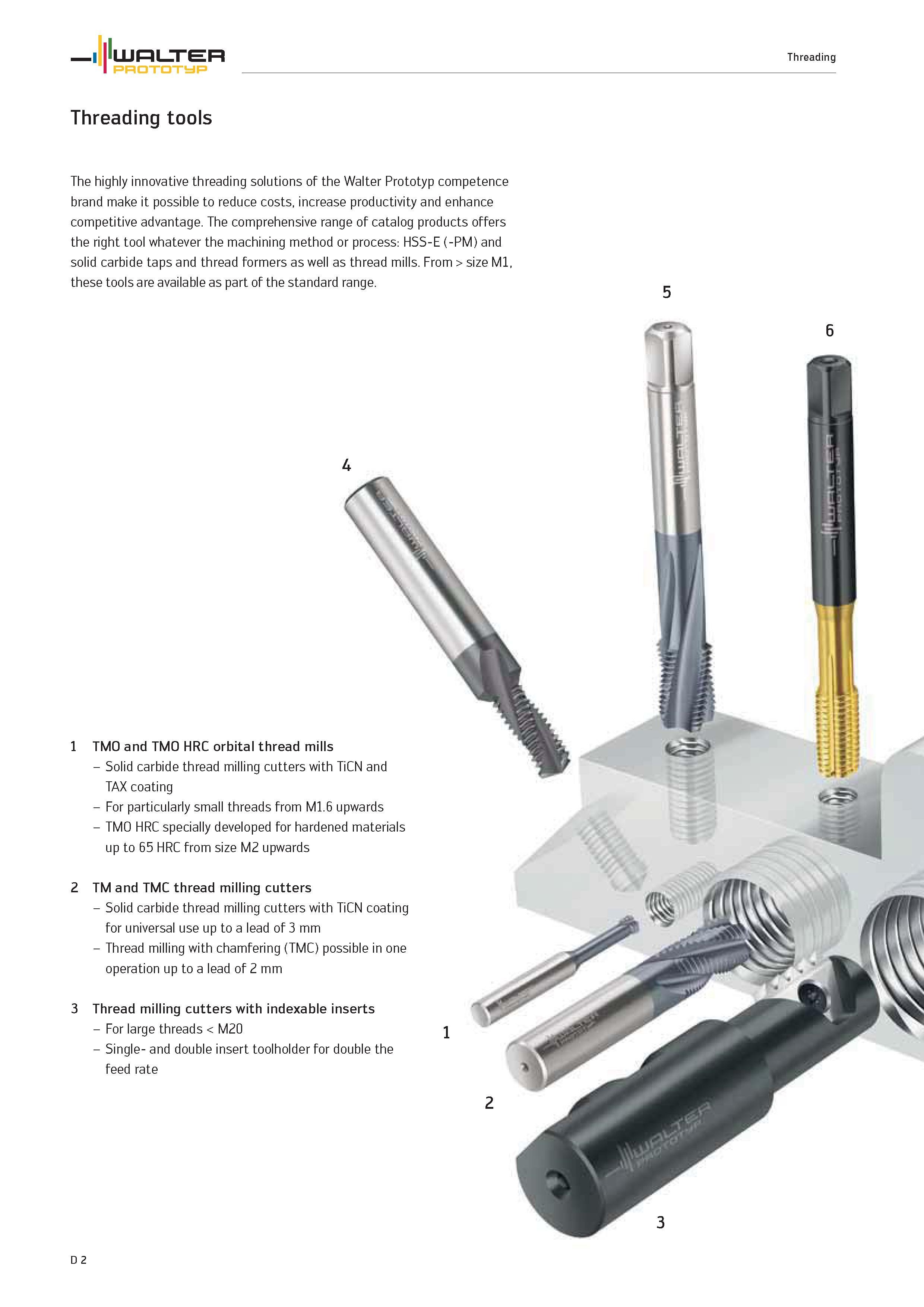 1130 The highly innovative threading solutions of the Walter Prototyp competence brand make it possible to reduce costs, increase productivity and enh Каталог WALTER 2012 Металлорежущий инструмент и инструментальная оснастка Valenite для станков и металлообрабатывающих комплексов Стр. D2
