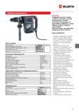 405 WURTH ПЕРФОРАТОР SDS MAX BMH 40 XE Объем поставки Наименование Артикул Шт уп Молоток-перфоратор ВМН 40-ХЕ 0702 552 Х 1 Аэрозоль для работ по обслужива Каталог WURTH 2014 Химия Инструмент Крепежные изделия Электротехническая продукция Оборудование и материалы для автосервиса Стр. 405