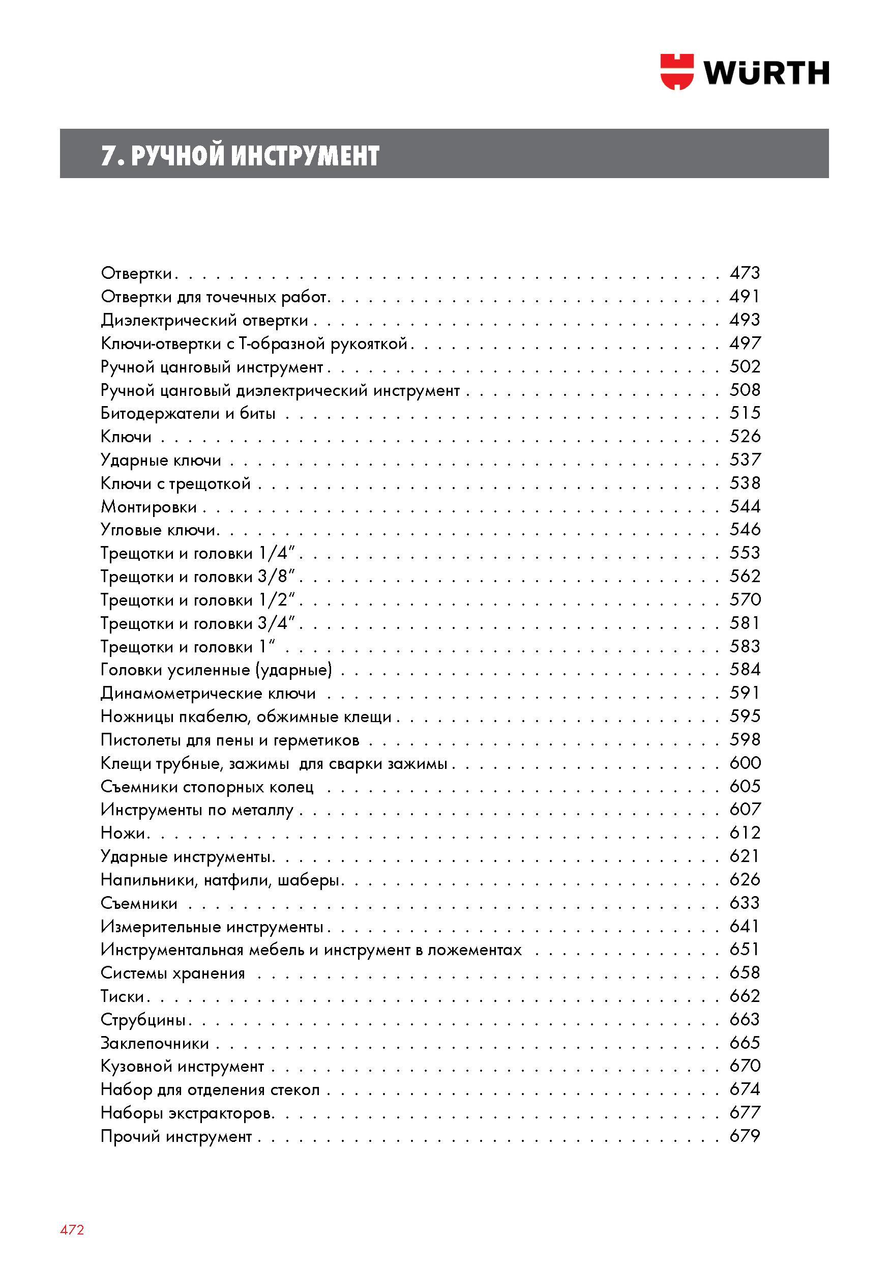 472 Оглавление раздела каталога Ручной инструмент Wurth Отвертки для точечных работ Диэлектрический отвертки Ключи-отвертки с T-образной рукояткой Каталог WURTH 2016 Режущий и слесарный инструмент Продукция химическая и электротехническая Крепежные изделия Расходные и абразивные материалы Стр. 472