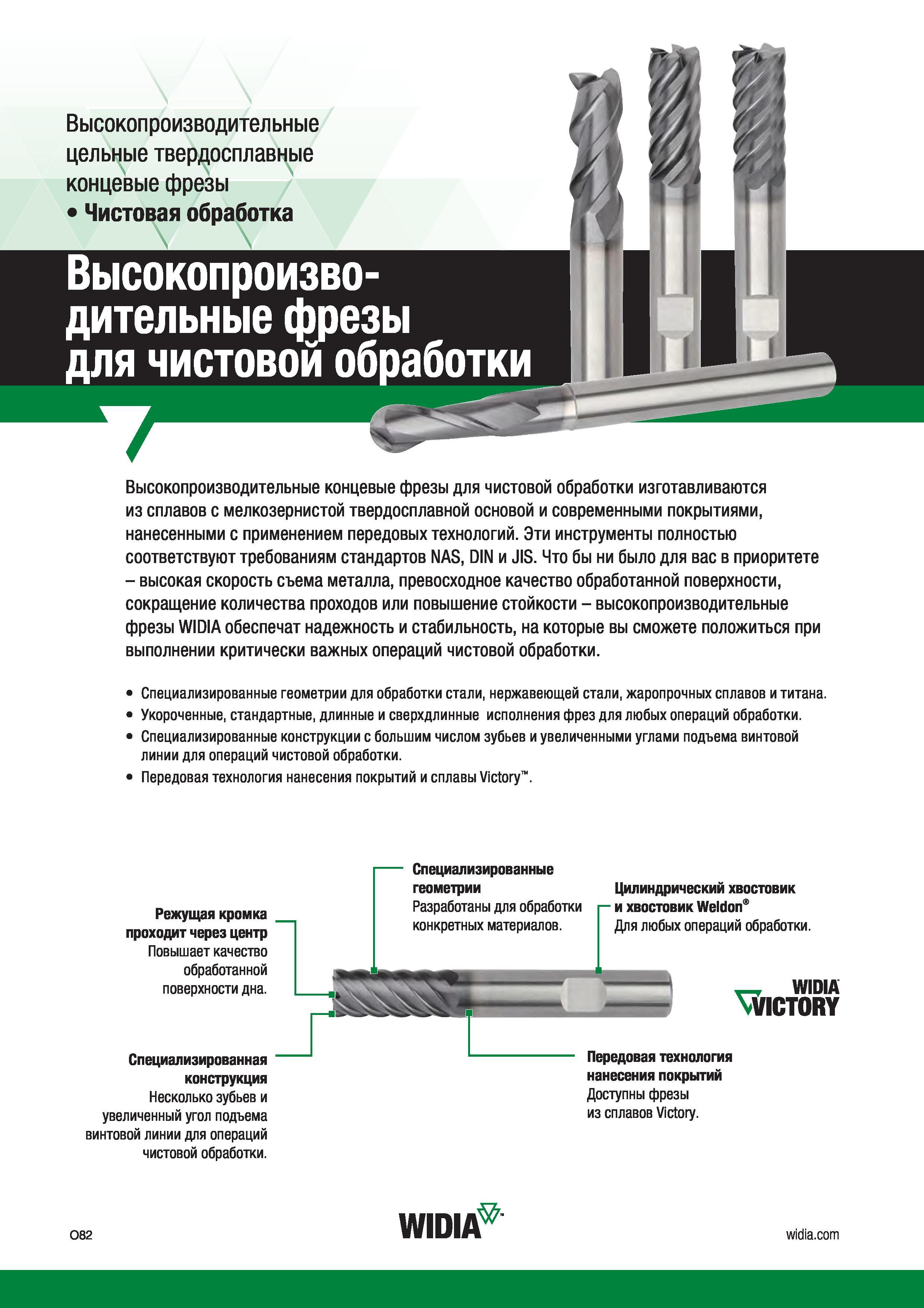 108 Чистовые монолитные твердосплавные фрезы Widia изготавливаются из сплавов с мелкозернистой твердосплавной основой и современными покрытиями, нанесенн Каталог WIDIA 2017 Инструмент фрезерный монолитный из быстрорежущей инструментальной стали и твердого сплава Цельные концевые фрезы общего и специального назначений Борфрезы Стр. O82
