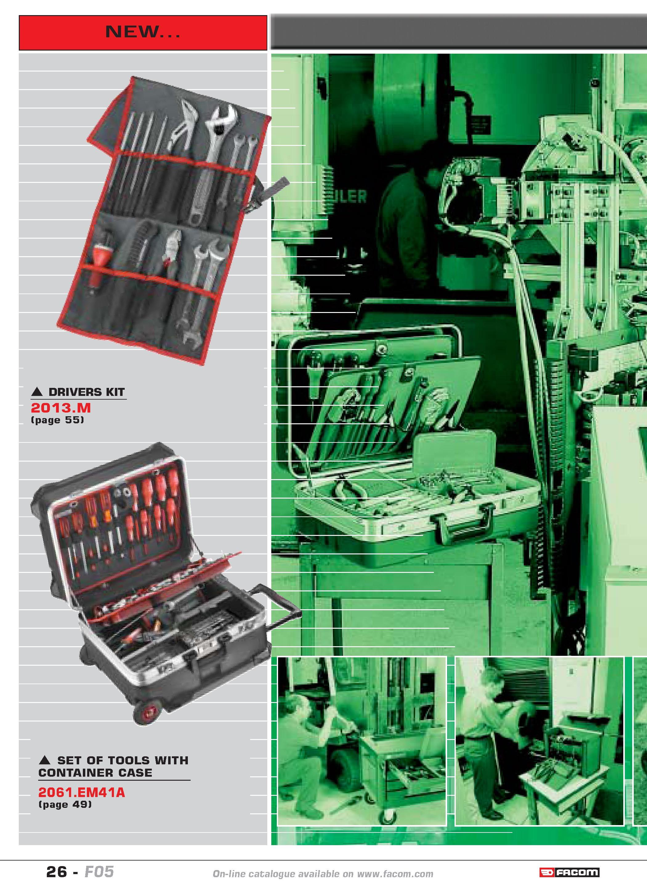 30 26 catalogue FACOM F05 Каталог FACOM 2005 Профессиональный ручной инструмент и специальное оборудование для предприятий и мастерских Стр. 26 ENG