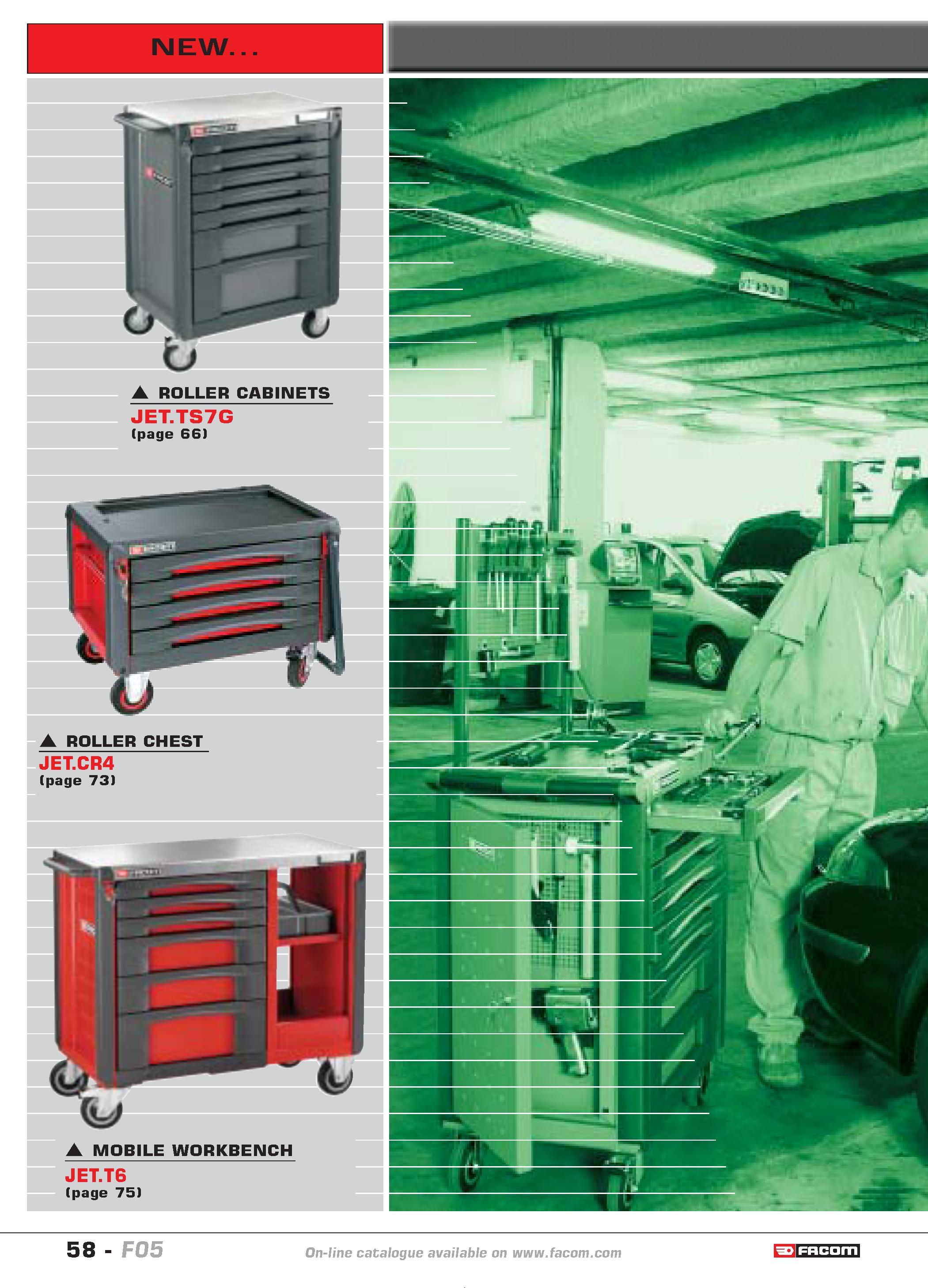62 58 catalogue FACOM F05 Каталог FACOM 2005 Профессиональный ручной инструмент и специальное оборудование для предприятий и мастерских Стр. 58 ENG