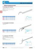 148 HOOK AND PIN WRENCHES SERIES FOR SIDE SLOT NUTS 125A HINGED HOOK WRENCHES Capacity 15 to 180 mm Joint fitted with a spring-washer for smooth reli Каталог FACOM 2005 Профессиональный ручной инструмент для предприятий и мастерских Стр. 144 ENG