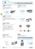 194 1/2 SQUARE DRIVE STANDARD RANGE COUPLER 1/2 TO L 3/8 COUPLER 1/2 TO CDX S 230 W ISO 3316 DIN 3123 NF ISO 3316 1/2 female to 3/8 male square drive Каталог FACOM 2005 Профессиональный ручной инструмент для предприятий и мастерских Стр. 190 ENG