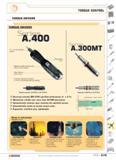 576 TORQUE CONTROL TORQUE DRIVERS TORQUE DRIVERS Seri A 400 0 1 4 bit retention system Fast preset zone Flattened profile prevents tool rolling on th Каталог FACOM 2005 Профессиональный ручной инструмент для предприятий и мастерских Стр. 579 ENG