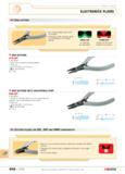 655 ELECTRONICS PLIERS End cutters End cutting edges allow vertical access Extended profile reaches wires or components on crowded boards AXIAL CUT F Каталог FACOM 2005 Профессиональный ручной инструмент для предприятий и мастерских Стр. 658 ENG
