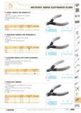 662 ANTISTATIC SERIES ELECTRONICS PLIERS STOCKY MODELS FOR VERSATILITY W ISO 9654 Clean cut in a variety of materials from copper to piano wire up to Каталог FACOM 2005 Профессиональный ручной инструмент для предприятий и мастерских Стр. 665 ENG