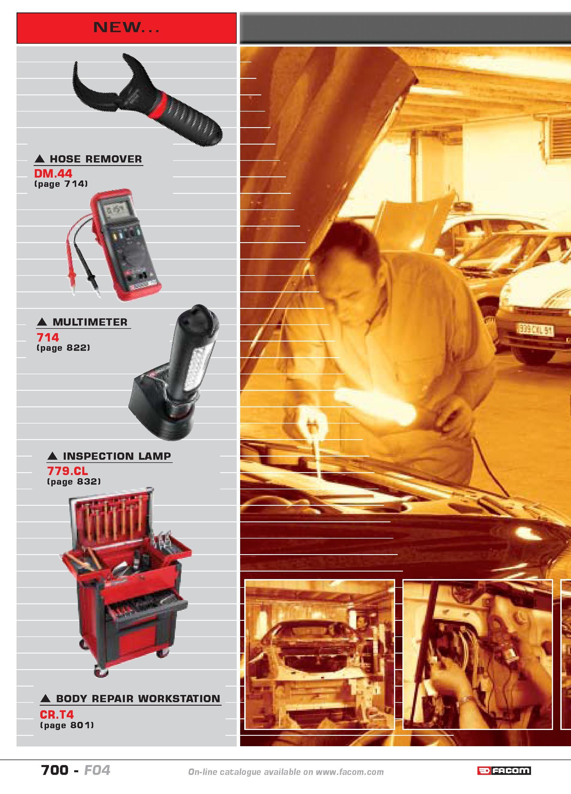 697 700 F04 catalogue catalogue FACOM F05 Каталог FACOM 2005 Профессиональный ручной инструмент и специальное оборудование для предприятий и мастерских Стр. 700 ENG
