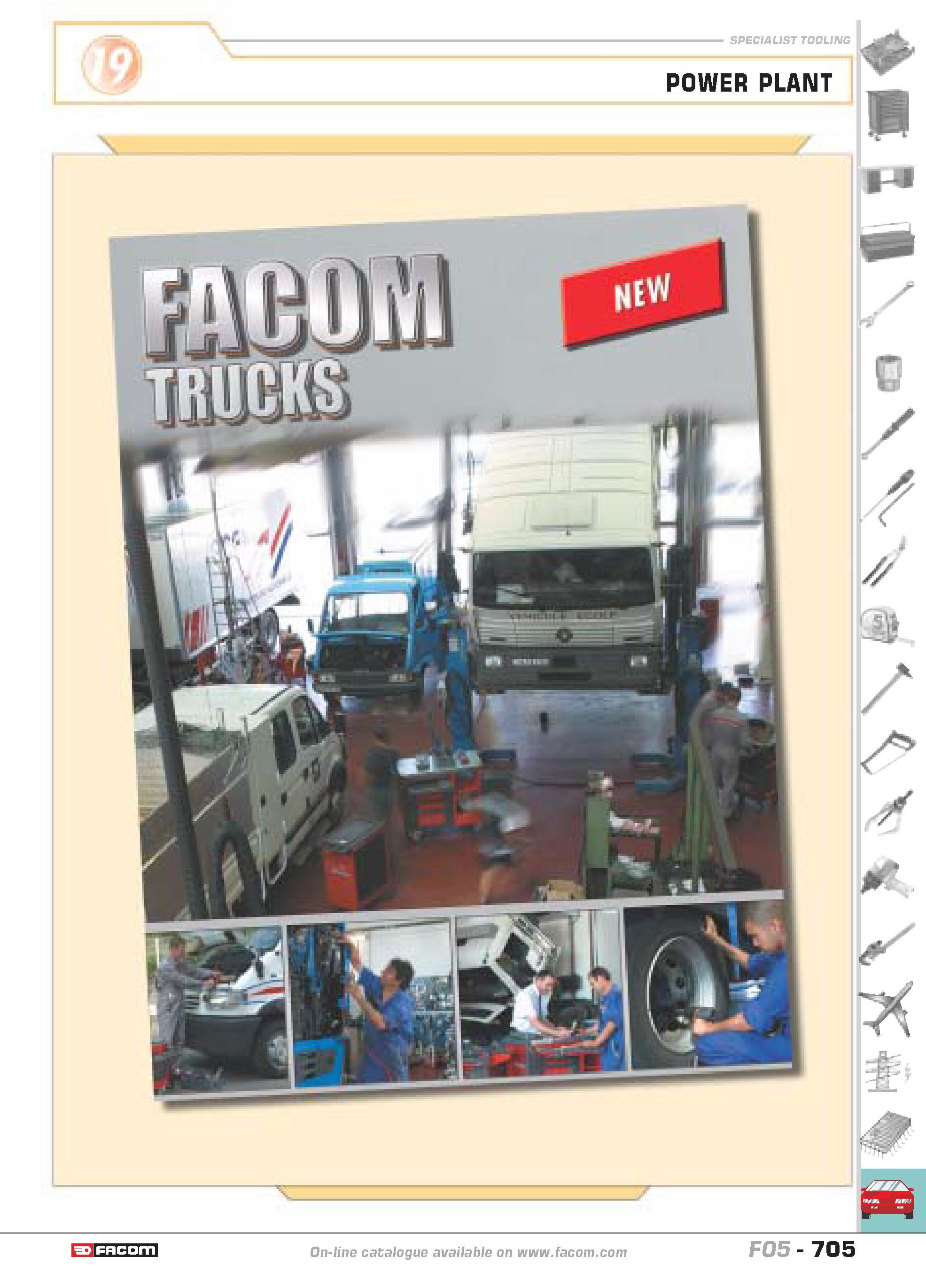 702 catalogue FACOM F05 705 Каталог FACOM 2005 Профессиональный ручной инструмент и специальное оборудование для предприятий и мастерских Стр. 705 ENG
