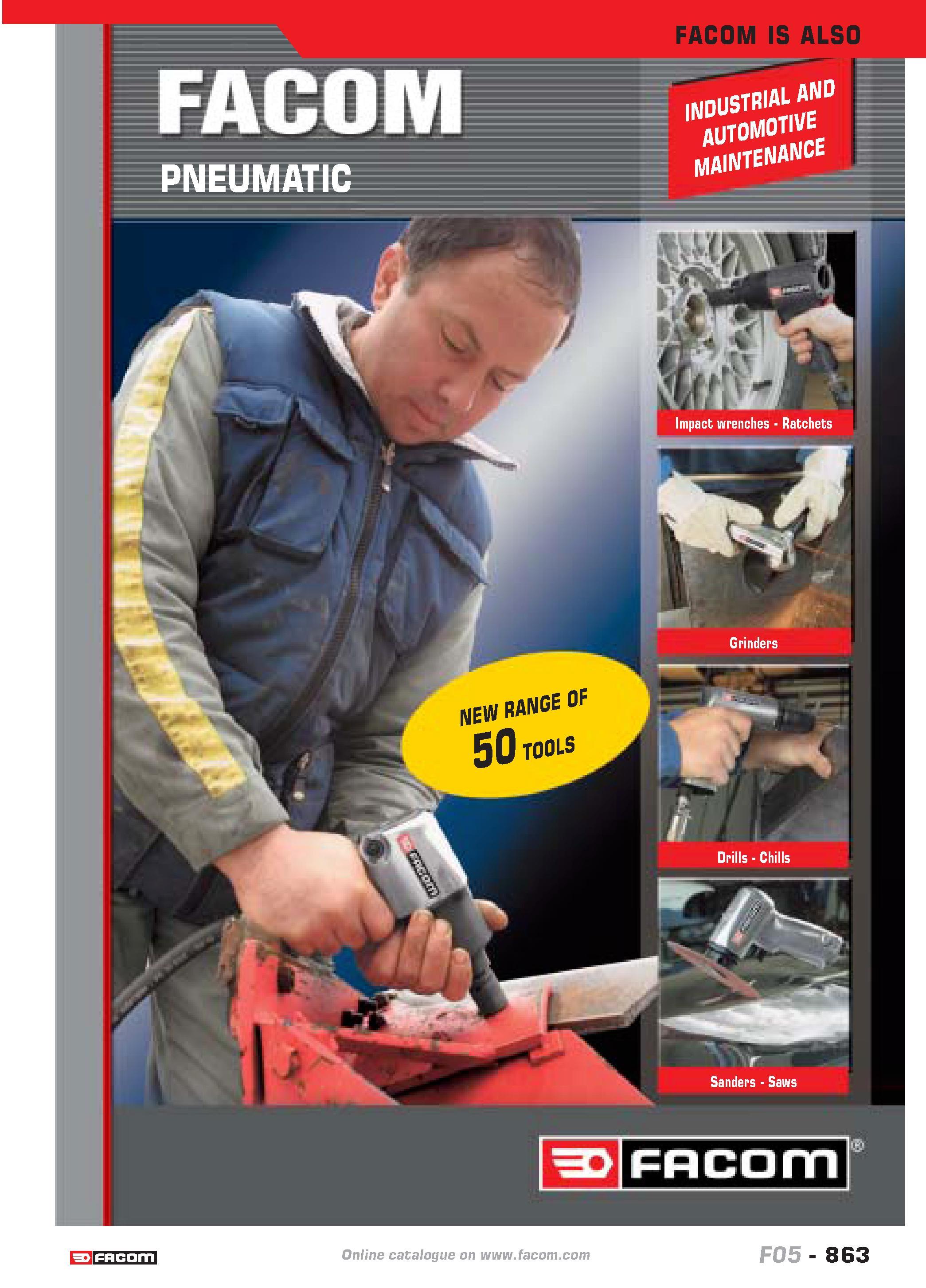 860 catalogue FACOM F05 863 Каталог FACOM 2005 Профессиональный ручной инструмент и специальное оборудование для предприятий и мастерских Стр. 863 ENG