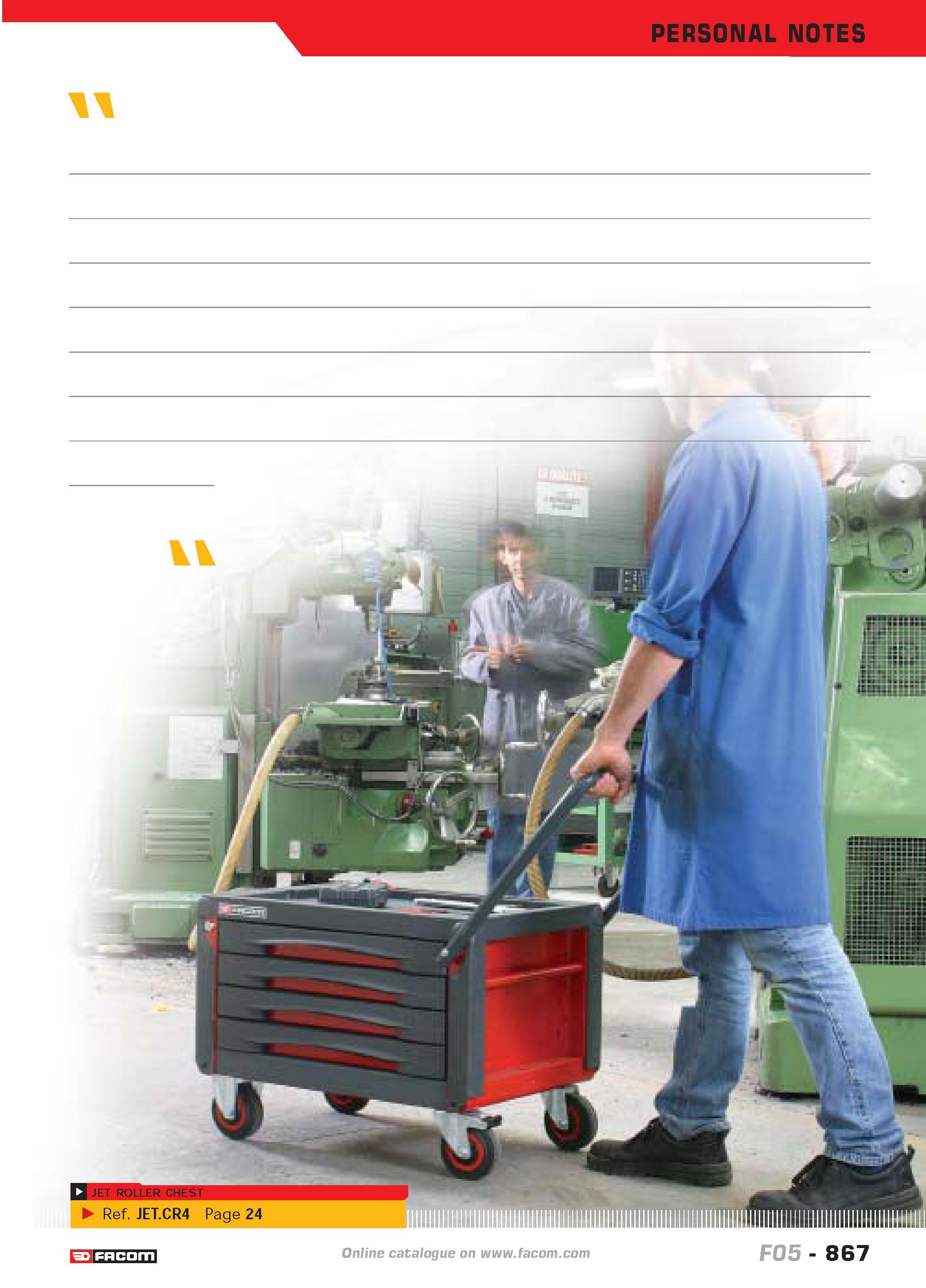 864 PERSONAL NOTES catalogue FACOM F05 867 Каталог FACOM 2005 Профессиональный ручной инструмент и специальное оборудование для предприятий и мастерских Стр. 867 ENG
