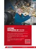 16 LIFETIME GUARANTEE BY FACOM Tested in extreme conditions FACOM tools benefit from a free replacement or repair lifetime guarantee The FACOM distributors Каталог FACOM 2013 Профессиональный ручной инструмент и оборудование для мастерских и цехов Стр. XVI ENG