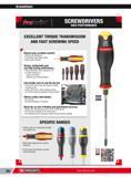 410 Screwdrivers SCREWDRIVERS HIGH PERFORMANCE EXCELLENT TORQUE TRANSMISSION AND FAST SCREWING SPEED Natural grip excellent comfort Efficient pre-tightening Каталог FACOM 2013 Профессиональный ручной инструмент и оборудование для мастерских и цехов Стр. 384 ENG