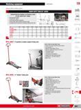 887 Workshop equipment Automotive 19 Heavy-duty trolley jacks d HEAVY-DUTY TROLLEY JACKS CHARACTERISTICS COMMON TO HYDRAULIC JACKS OF THE HEAVY-DUTY RANGE 'F Каталог FACOM 2013 Профессиональный ручной инструмент и оборудование для мастерских и цехов Стр. 861 ENG