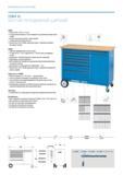 30 ОБОРУДОВАНИЕ ДЛЯ МАСТЕРСКОЙ 1504 XL ВЕРСТАК ПЕРЕДВИЖНОЙ ШИРОКИЙ Корпус: > Размеры: В 985 х Ш 1250 х Г 550 мм > Составная рабочая поверхность из б Каталог GEDORE 2016 Слесарный ручной инструмент Ключи гаечные Головки торцевые в наборах Отвертки Плоскогубцы Клещи Съемники Молотки Специнструмент Оборудование Стр. 030