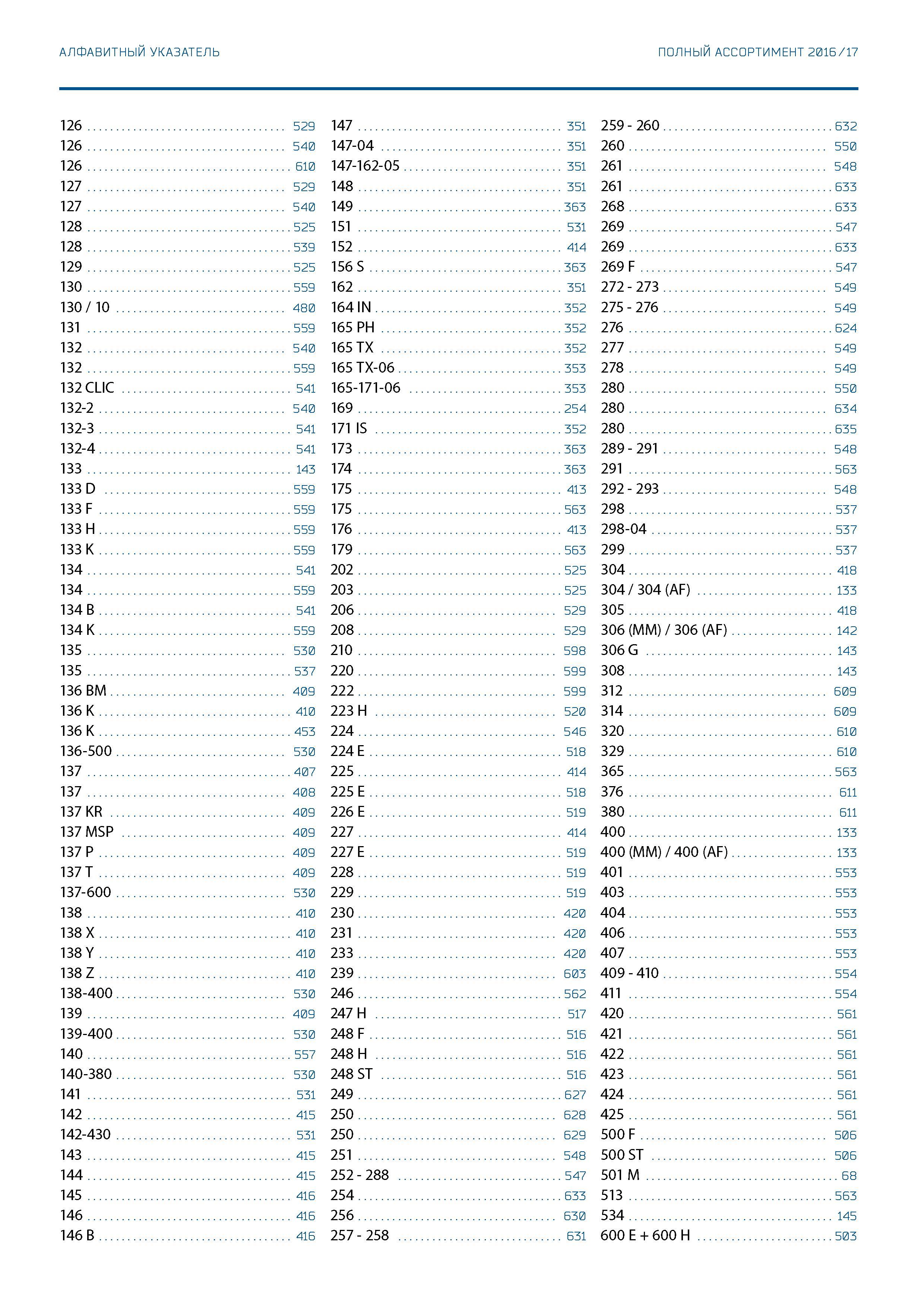 666 АЛФАВИТНЫЙ УКАЗАТЕЛЬ ПОЛНЫЙ АССОРТИМЕНТ 2016 / 17 126 529 126 540 126 610 127 529 127 540 128 525 128 539 129 525 130 559 130 / 10 480 131 559 13 Каталог GEDORE 2016 Слесарный ручной инструмент Ключи гаечные Головки торцевые в наборах Отвертки Плоскогубцы Клещи Съемники Молотки Специнструмент Оборудование Стр. 666