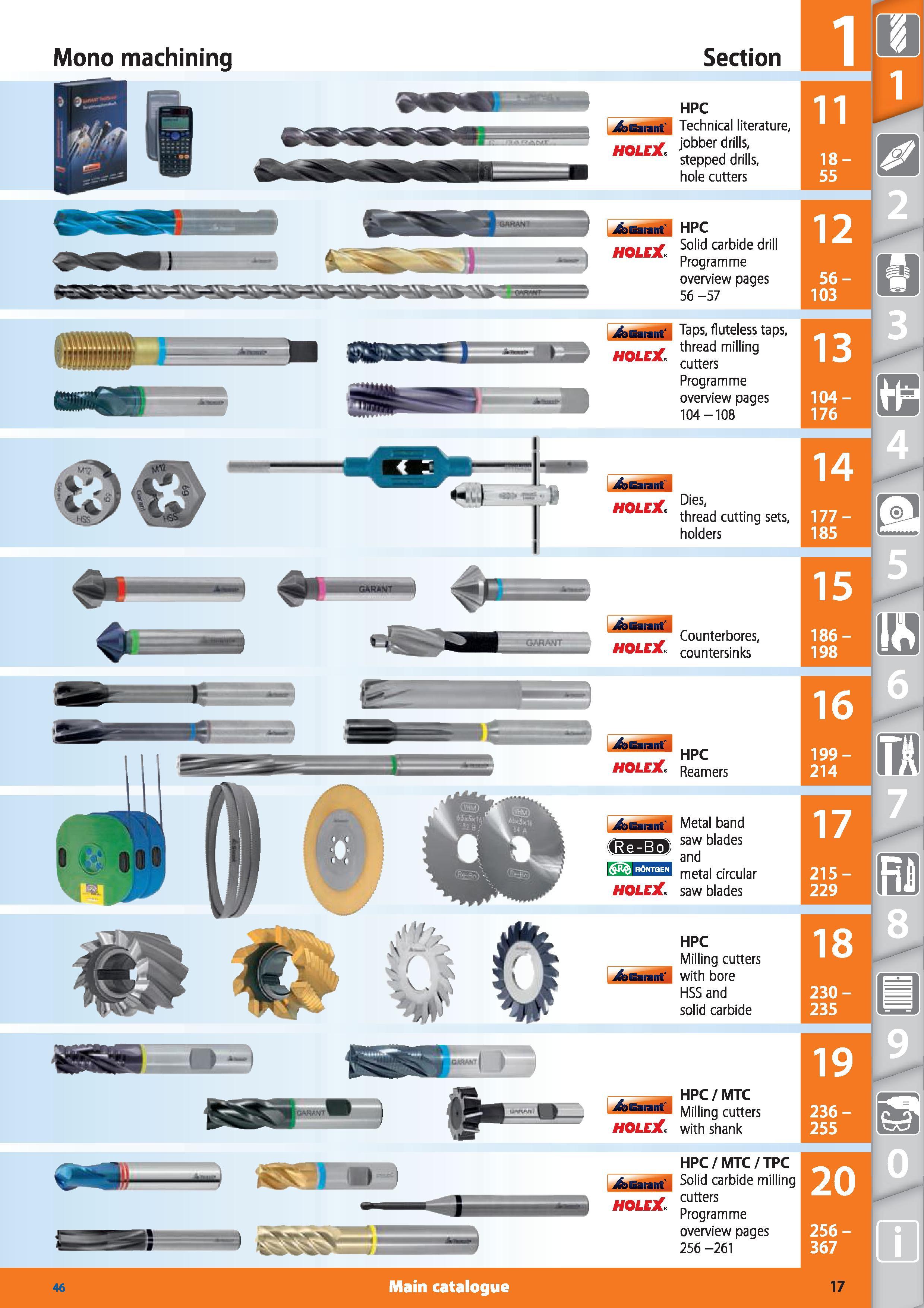 17 Mono machining Section HPC Garant Technical literature jobber drills stepped drills hole cutters Garant HPC Programme overview pages 56 -57 mm SA Каталог HOFFMANN GROUP 2015 Инструмент режущий слесарный измерительный абразивный Оборудование Комплексные поставки для промышленных предприятий Стр. 17 ENG