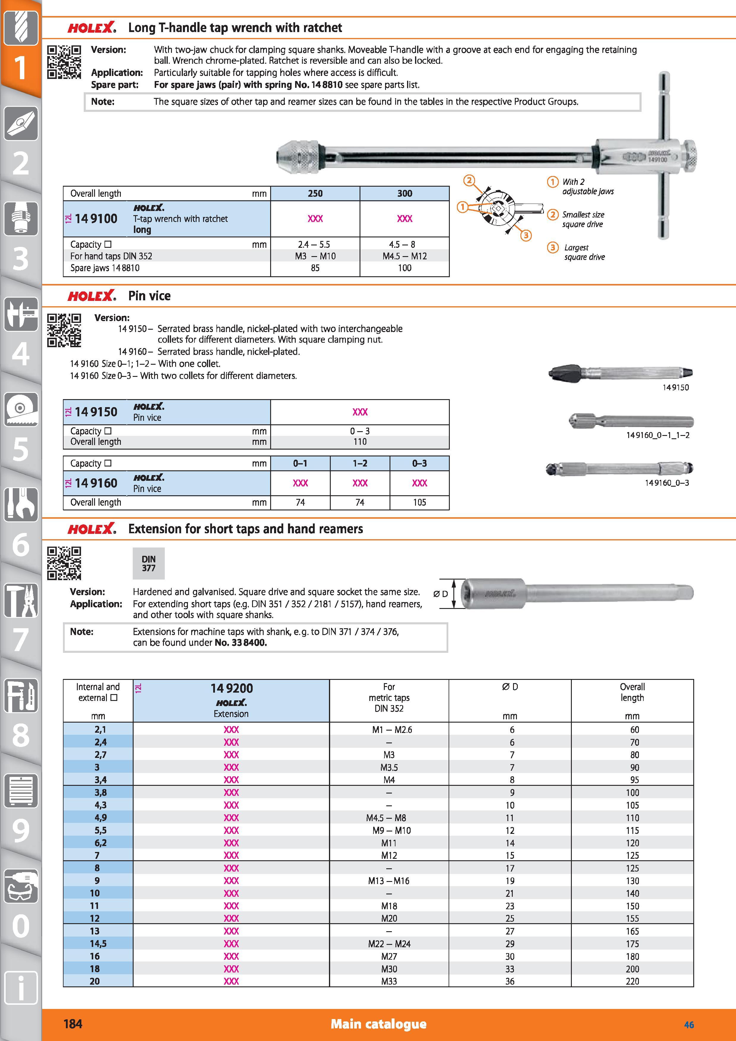 184 Long T-handle tap wrench HOLEX with ratchet Version Application With two-jaw chuck for clamping square shanks Moveable T-handle with a groove at Каталог HOFFMANN GROUP 2015 Инструмент режущий слесарный измерительный абразивный Оборудование Комплексные поставки для промышленных предприятий Стр. 184 ENG